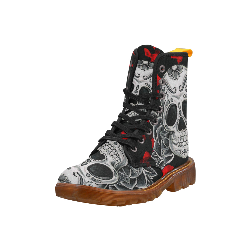 Sugar Skull Rose Martin Boots For Women Model 1203H