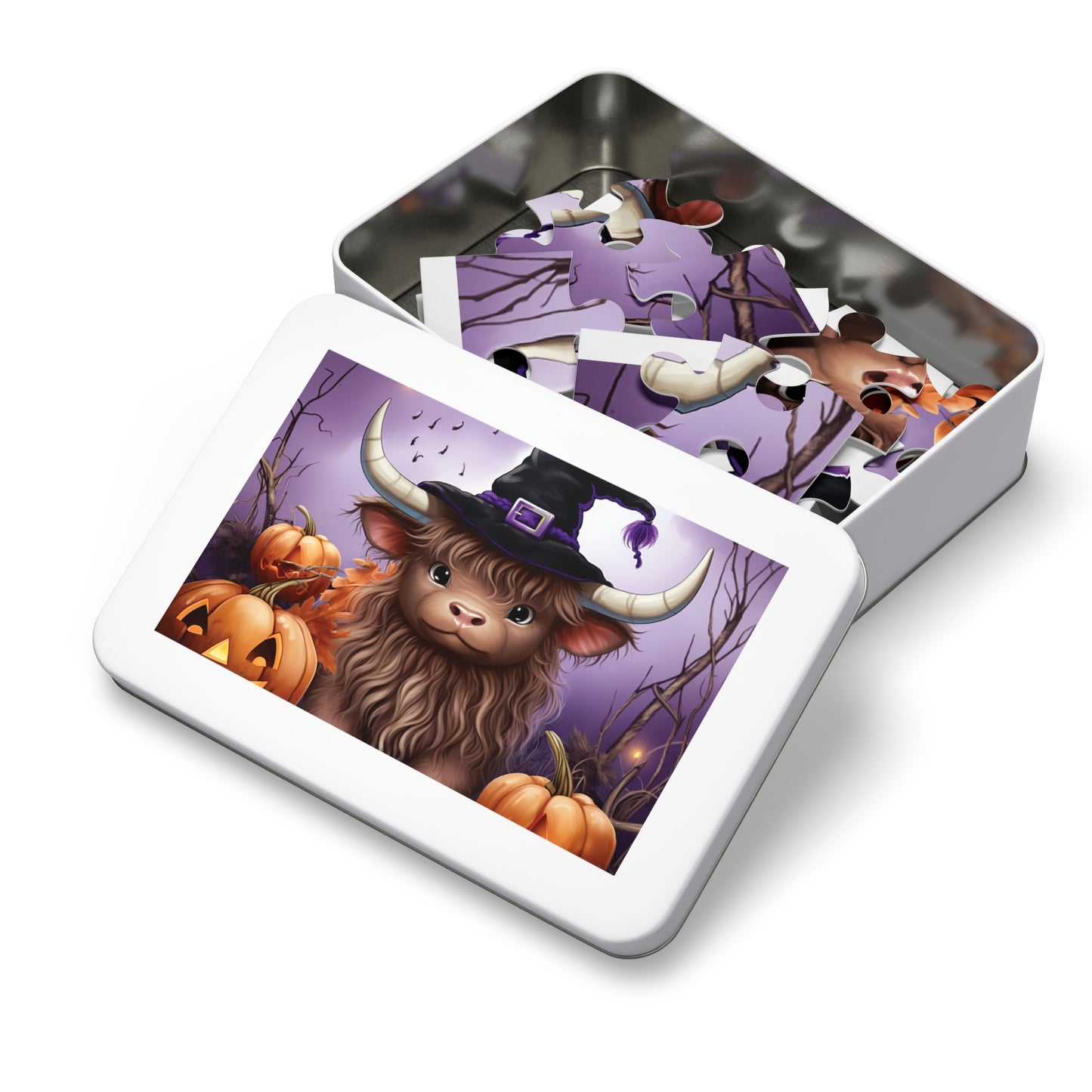 Jigsaw Puzzle, Highland Cow, Personalised/Non-Personalised (30, 110, 252, 500,1000-Piece)