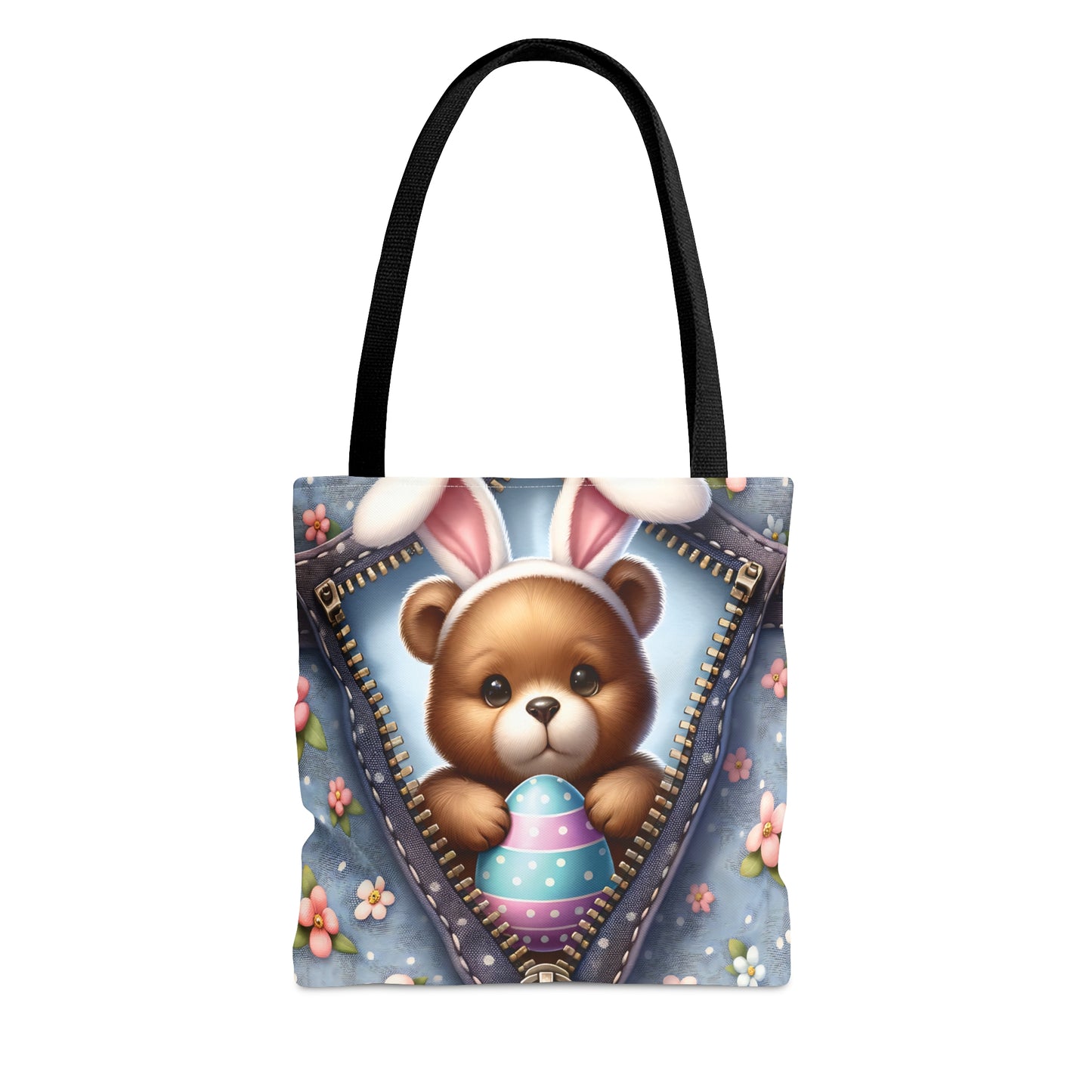 Tote Bag, Easter, Cute Bear with Bunny Ears, Personalised/Non-Personalised Tote bag