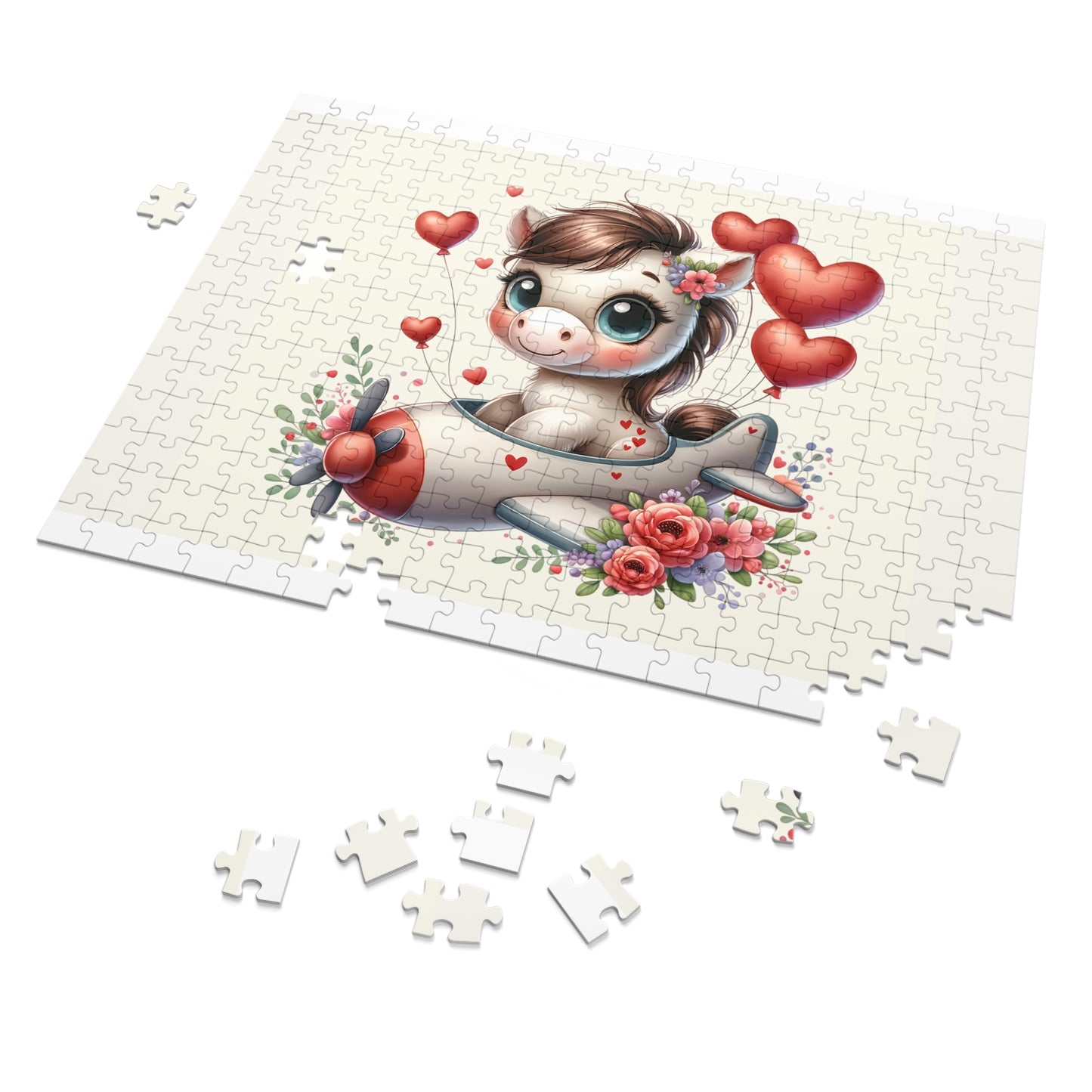 Jigsaw Puzzle, Horse in Plane, Personalised/Non-Personalised (30, 110, 252, 500,1000-Piece)