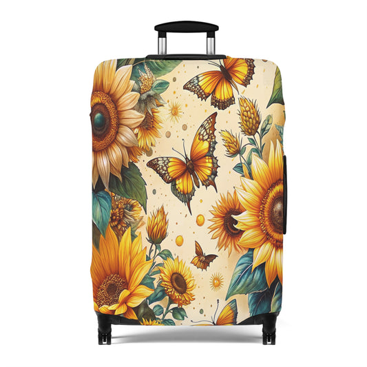 Luggage Cover, Floral, Sunflowers and Butterflies, awd-3076