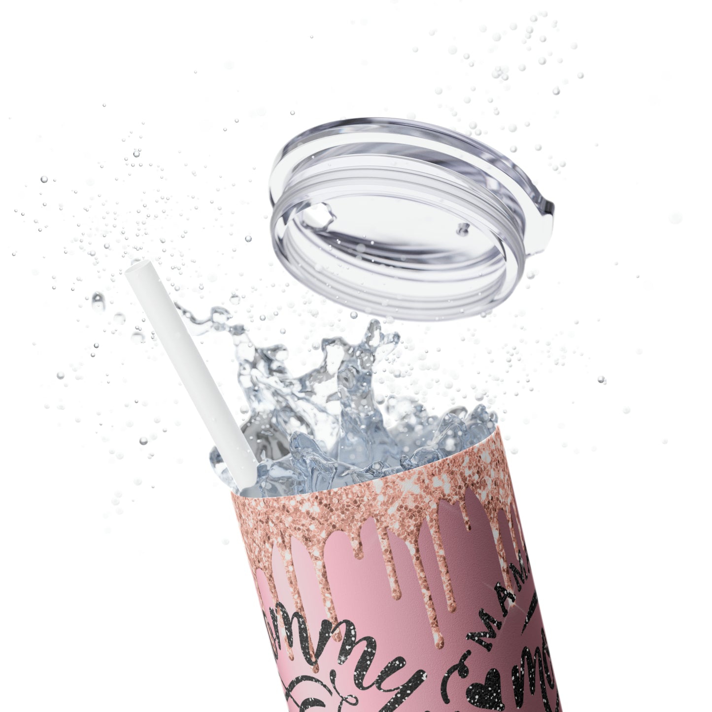 Skinny Tumbler with Straw, 20oz, Heart Quote, Heart Mum, Mama, awd-707