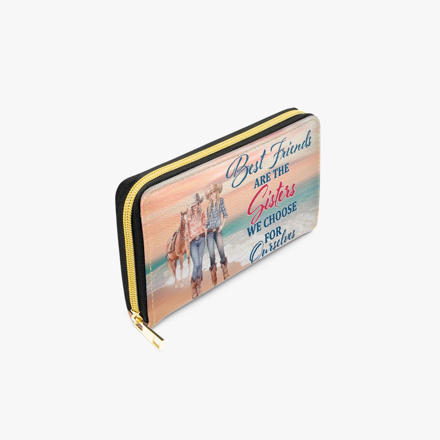 Long Type Zipper Purse - Beach, Horses, Best Friends