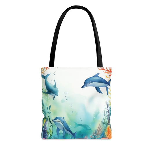 Tote Bag, Nautical Dolphin bag, Beach Tote Bag