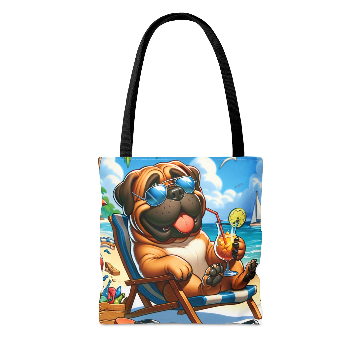 Tote Bag, Dog on Beach, BullMastiff, Tote bag, awd-1101