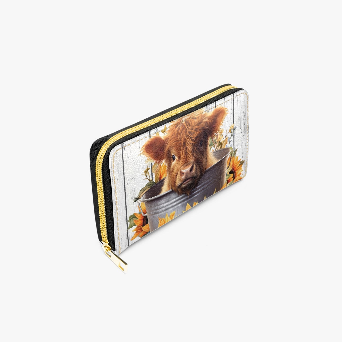 Long Type Zipper Purse - Highland Cow