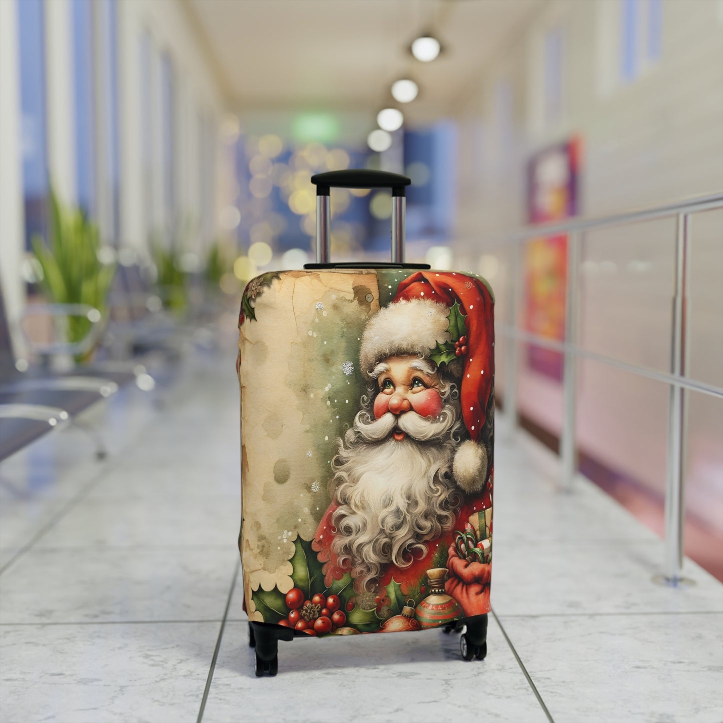 Luggage Cover, Christmas, Vintage Santa, awd-1478