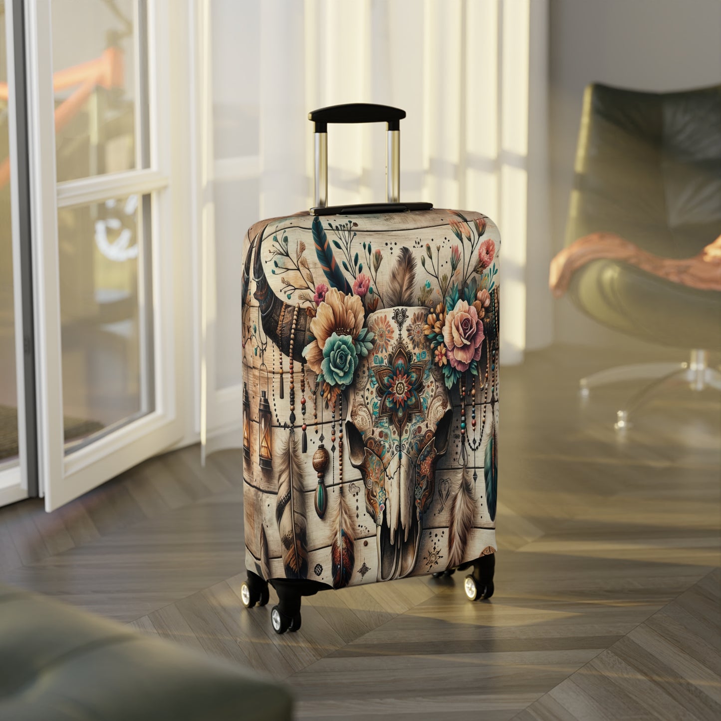 Luggage Cover, Country and Western, Boho Country Skull, awd-1810