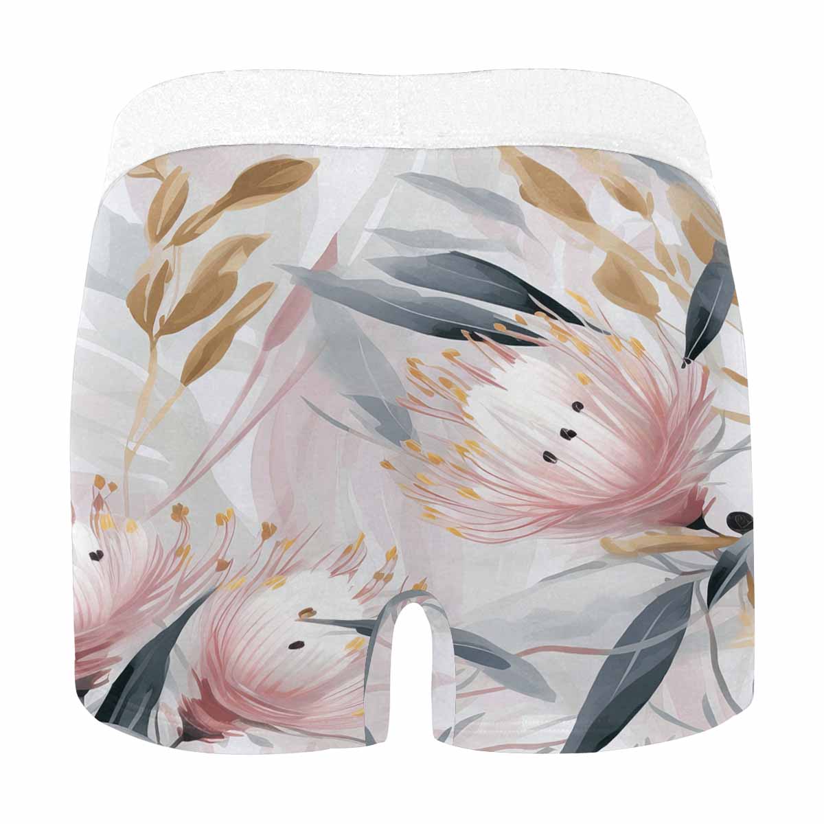 Australian Floral Pink & Grey  Men's All Over Print Boxer Briefs (Made In AUS)