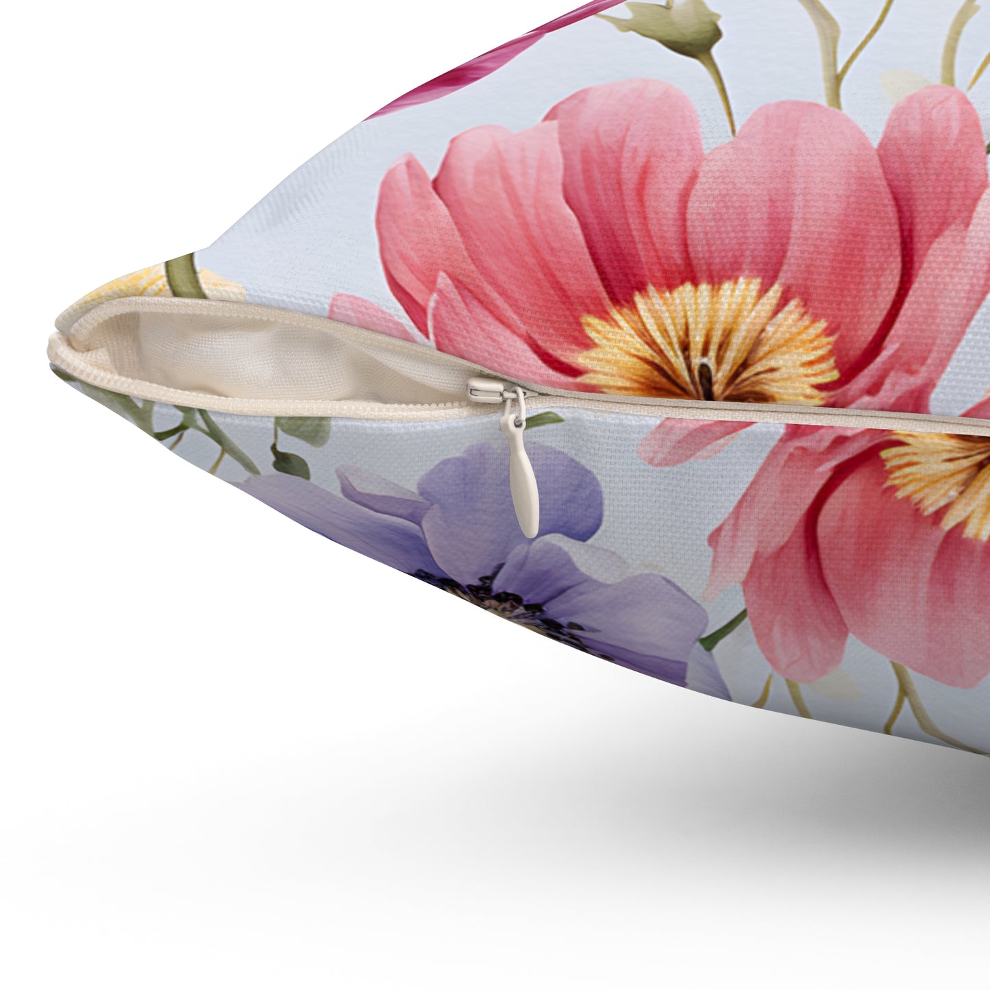 Polyester Square Pillow, Floral Cushion