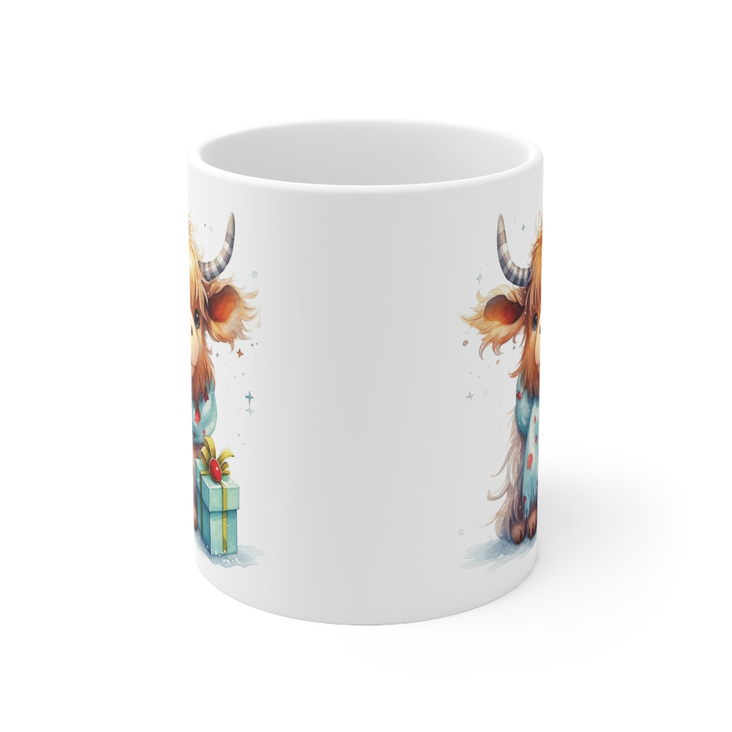 Personalised/Non Personalised Highland Cow, Ceramic Mug 11oz, Highland Cow Mug