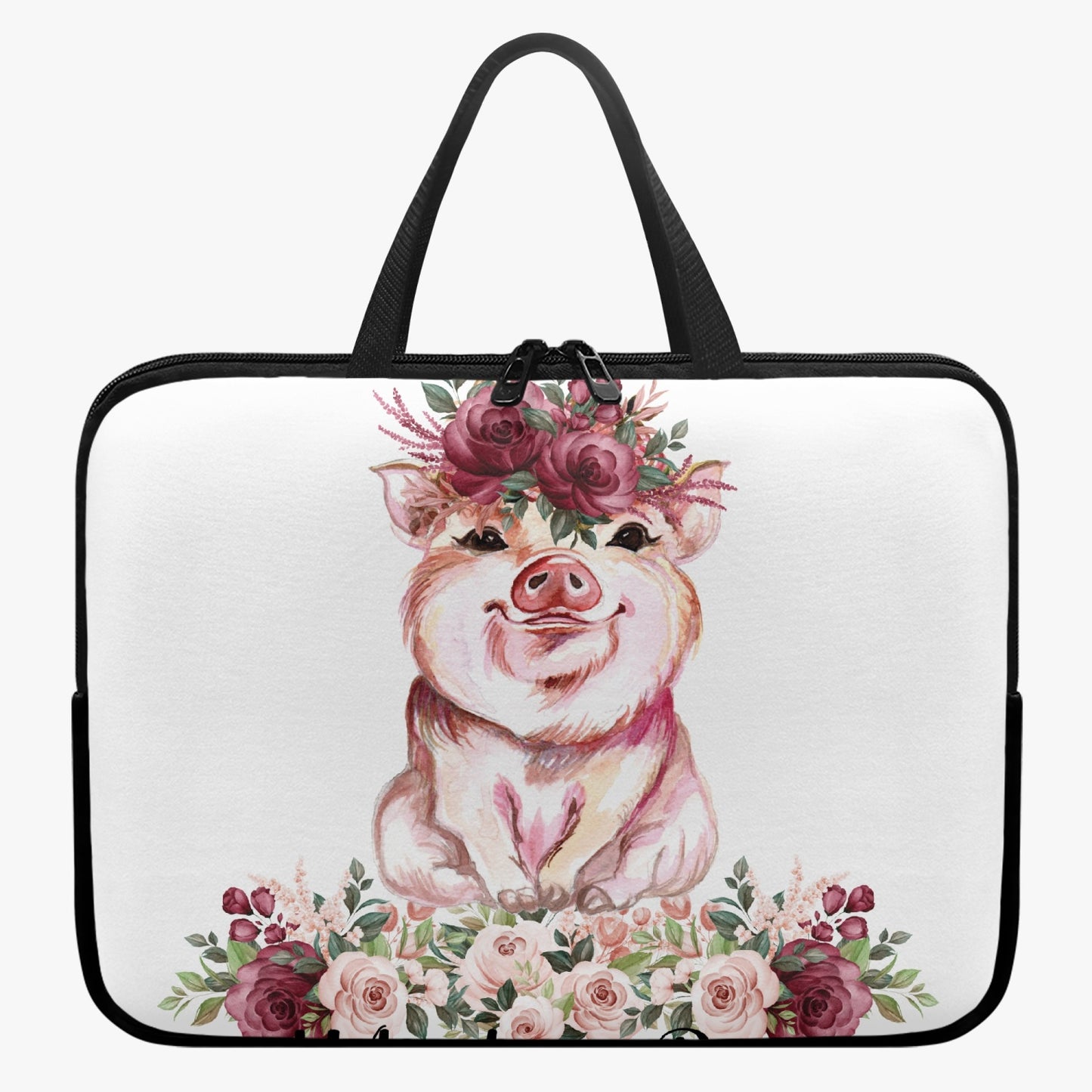 Laptop Sleeve with Handles - Pig