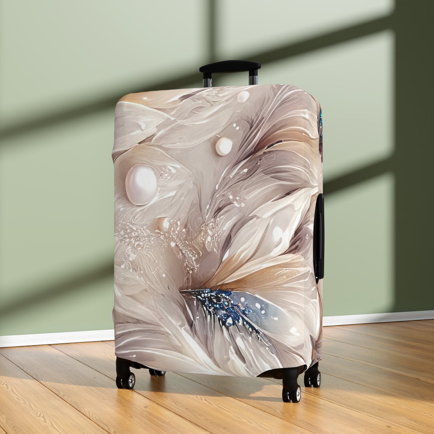 Luggage Cover, Beige Floral-3