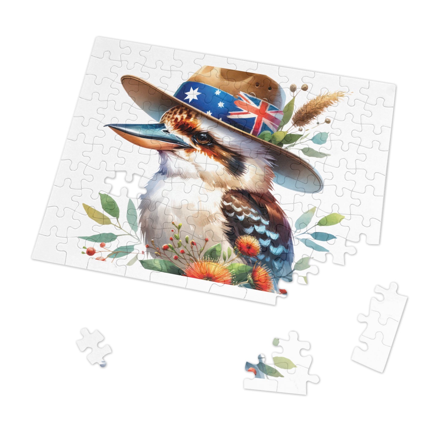 Jigsaw Puzzle in Tin, Australian Animals, Kookaburra, Personalised/Non-Personalised, awd-1337 (30, 110, 252, 500,1000-Piece)