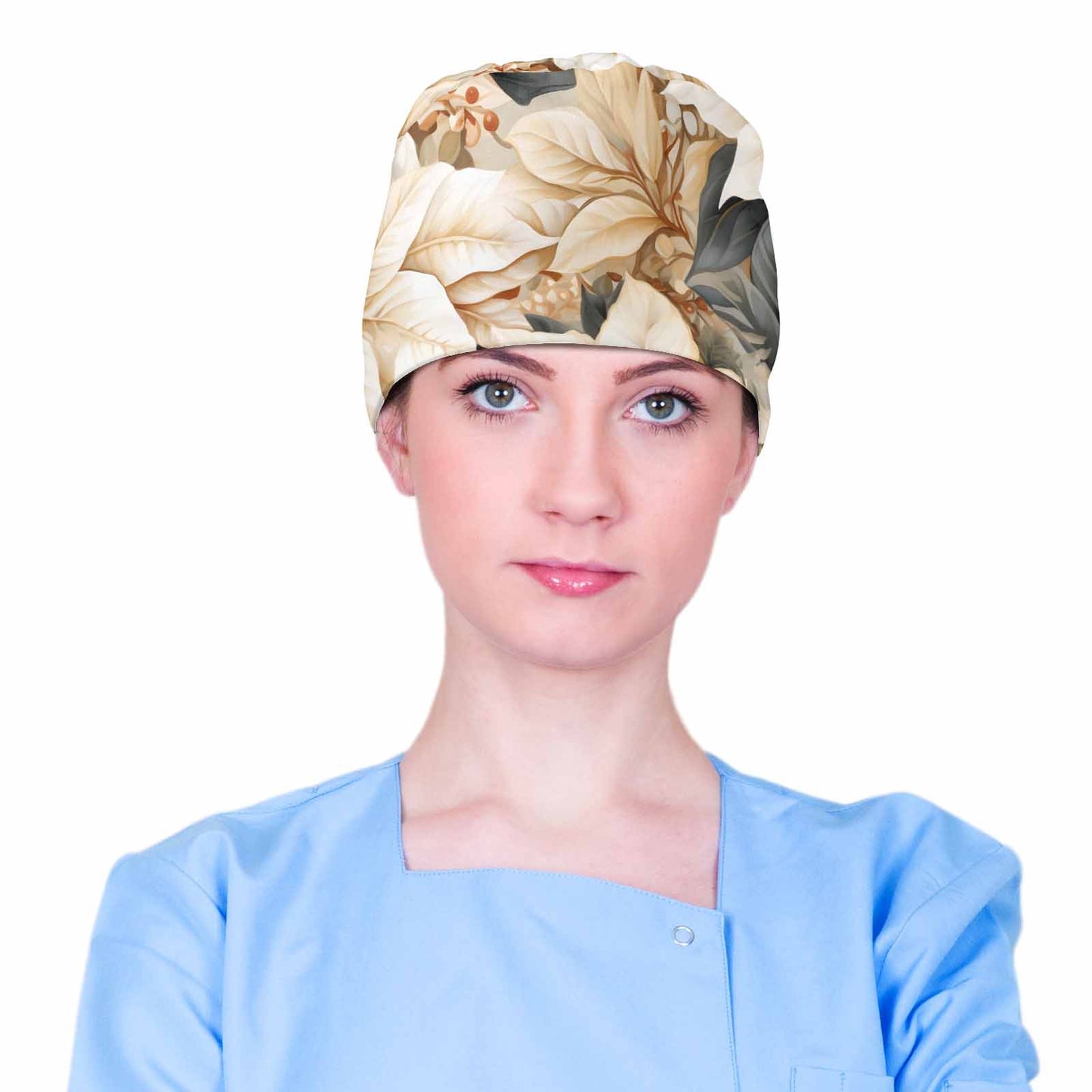 whitepoinsettia  Scrub Cap