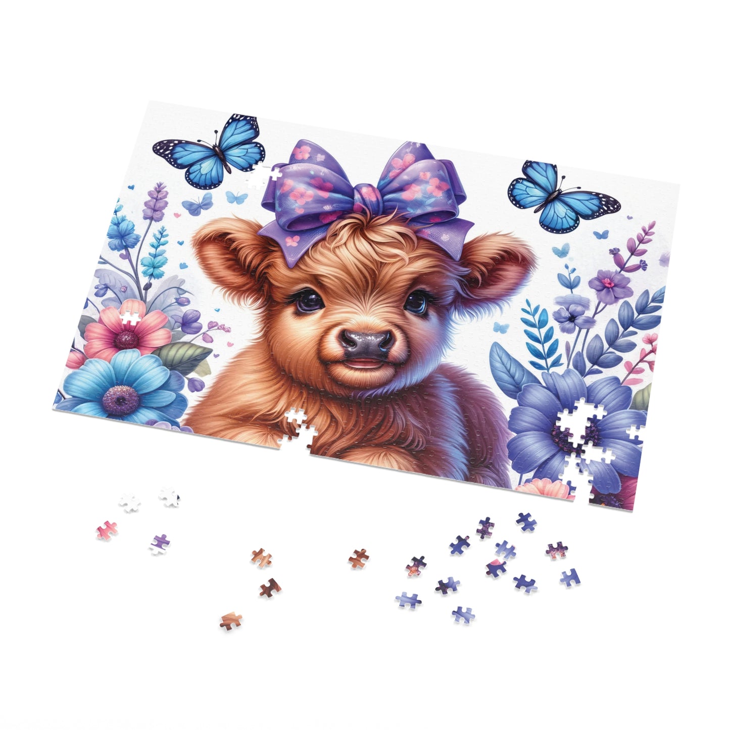 Jigsaw Puzzle, Highland Cow, Personalised/Non-Personalised (30, 110, 252, 500,1000-Piece)