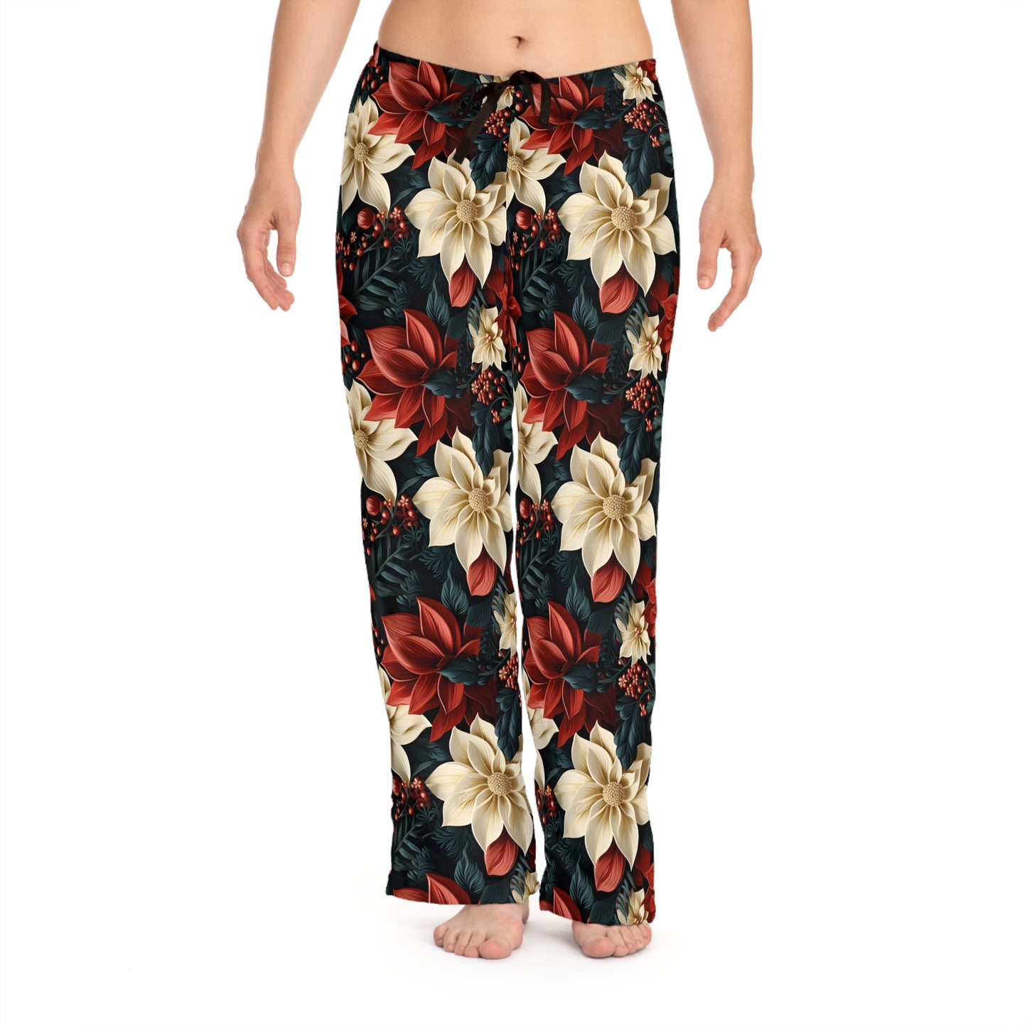 Women's Pyjama Pants, Poinsettia, Sleepwear Bottoms