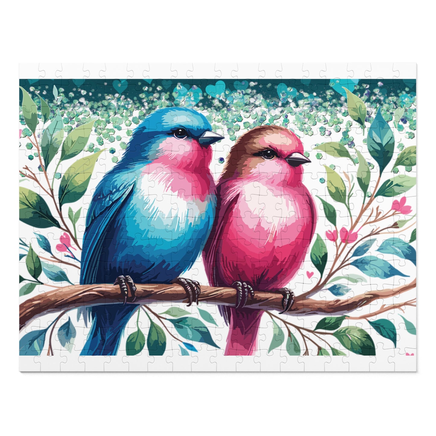 Puzzle, Love Birds, Personalised/Non-Personalised (30, 110, 252, 500,1000-Piece) awd-640