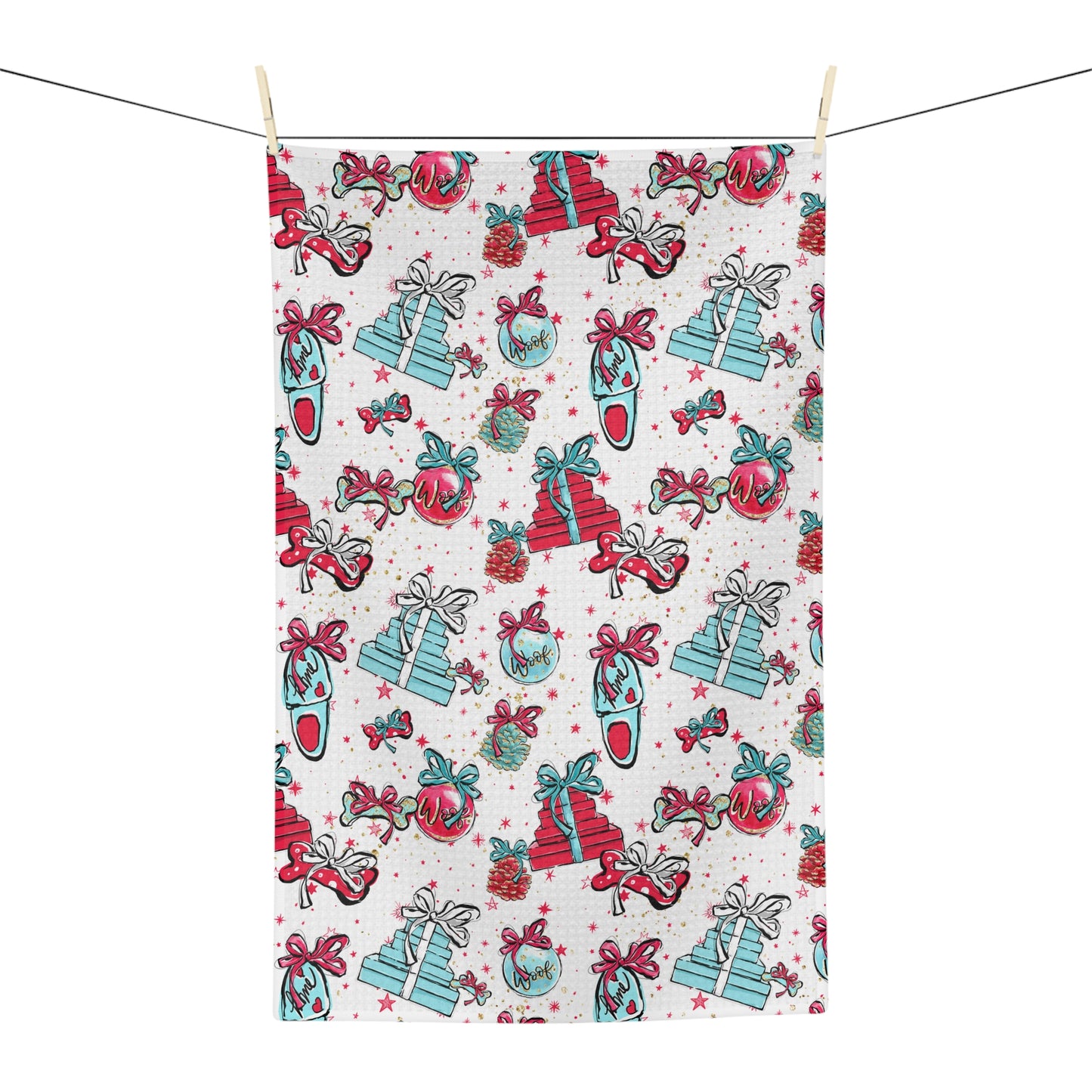 Microfiber Tea Towel Doggie Christmas