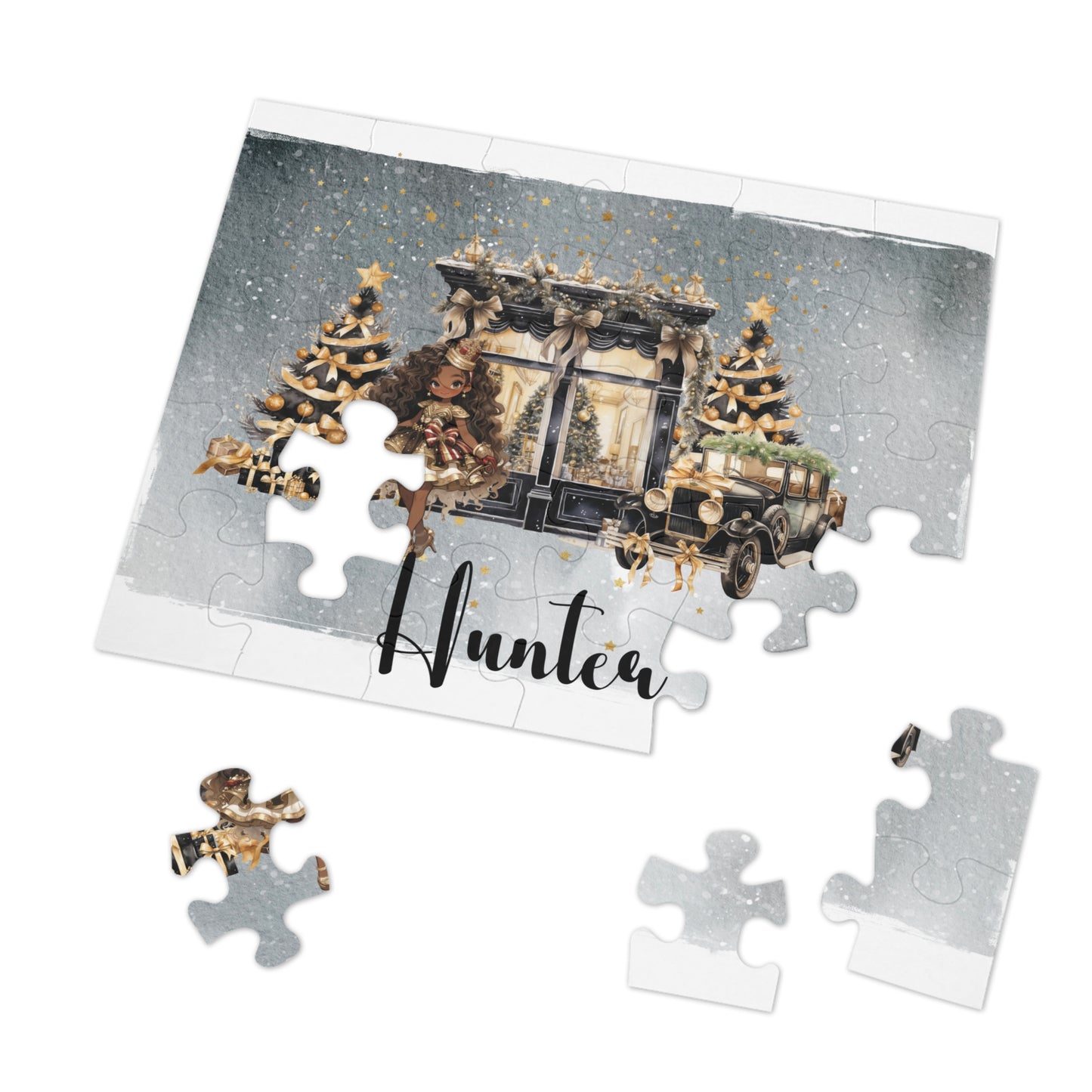 Puzzle, Black and Gold Nutcracker, Personalised/Non-Personalised (30, 110, 252, 500,1000-Piece)