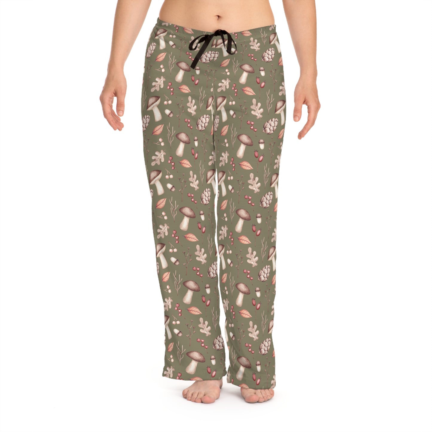 Women's Pyjama Pants, Mushrooms and Acorns, Sleepwear Bottoms