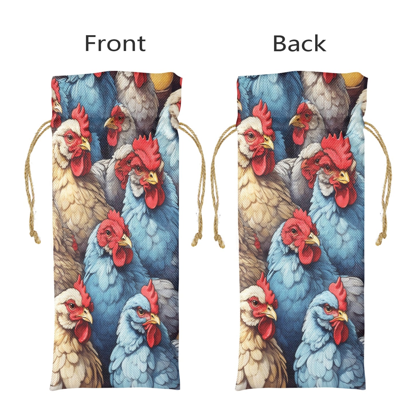 Roosters awd441 Linen Wine Bottle Bag