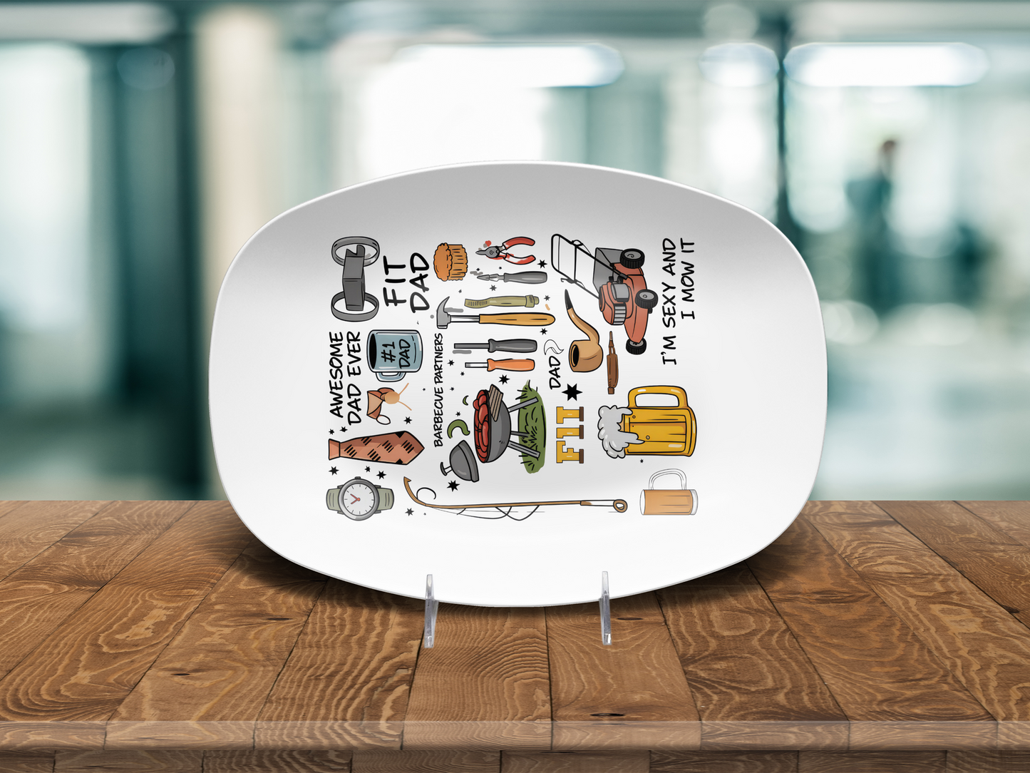 BBQ Platter Dad 10"x14" Platter