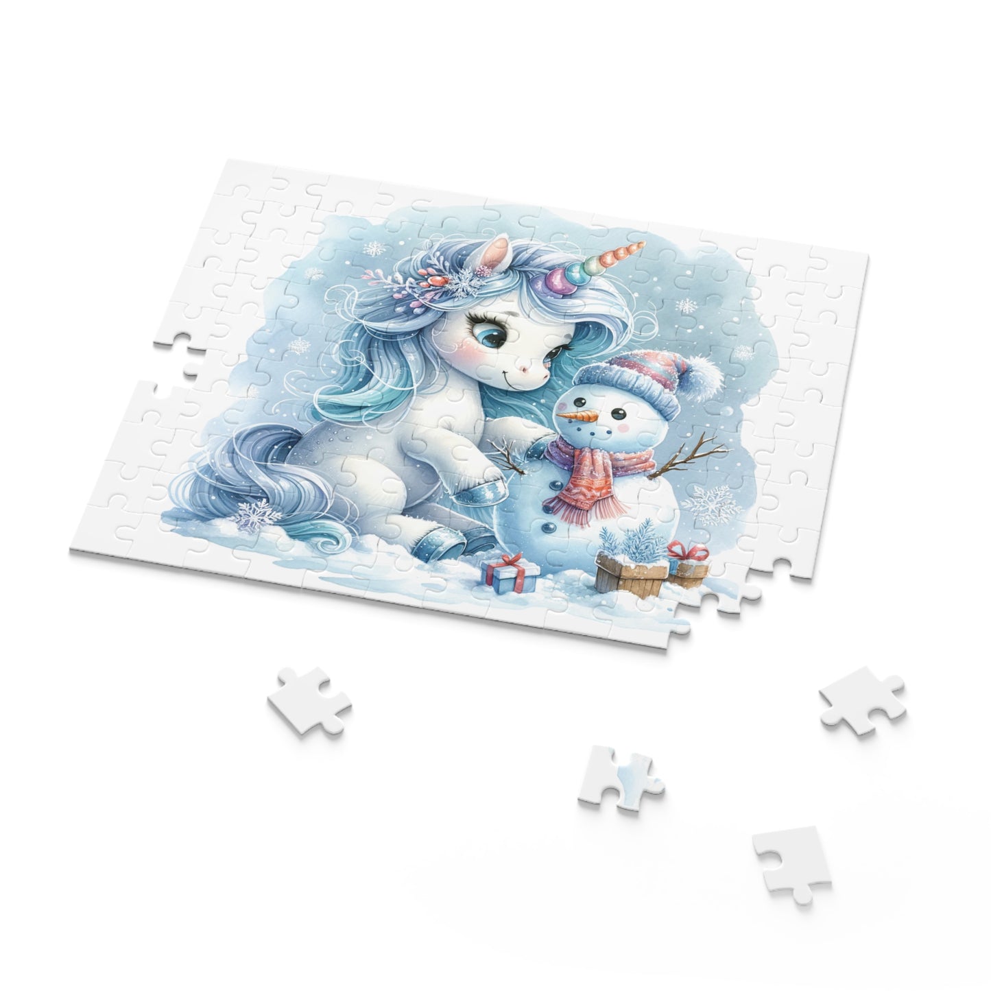 Personalised/Non-Personalised Puzzle, Christmas, Unicorn (120, 252, 500-Piece)