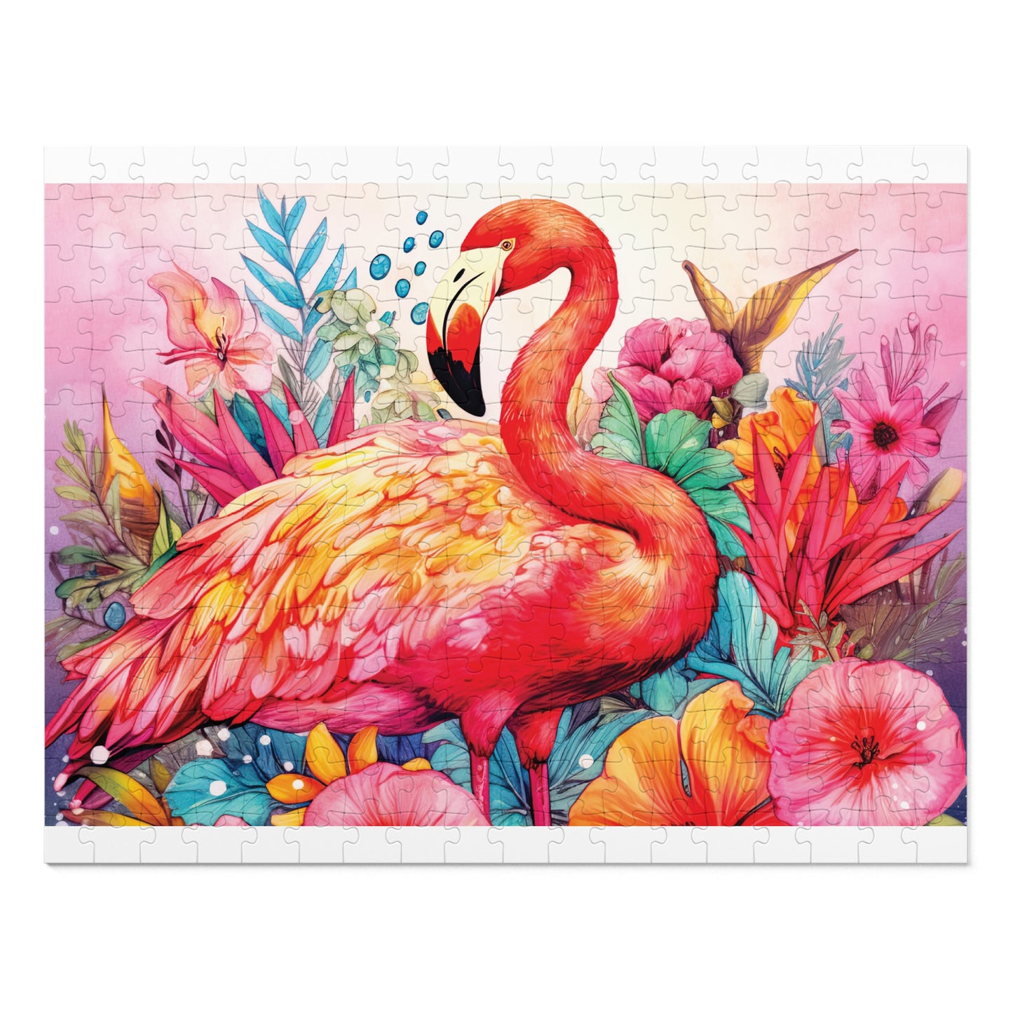 Jigsaw Puzzle, Flamingo, Personalised/Non-Personalised (30, 110, 252, 500,1000-Piece)