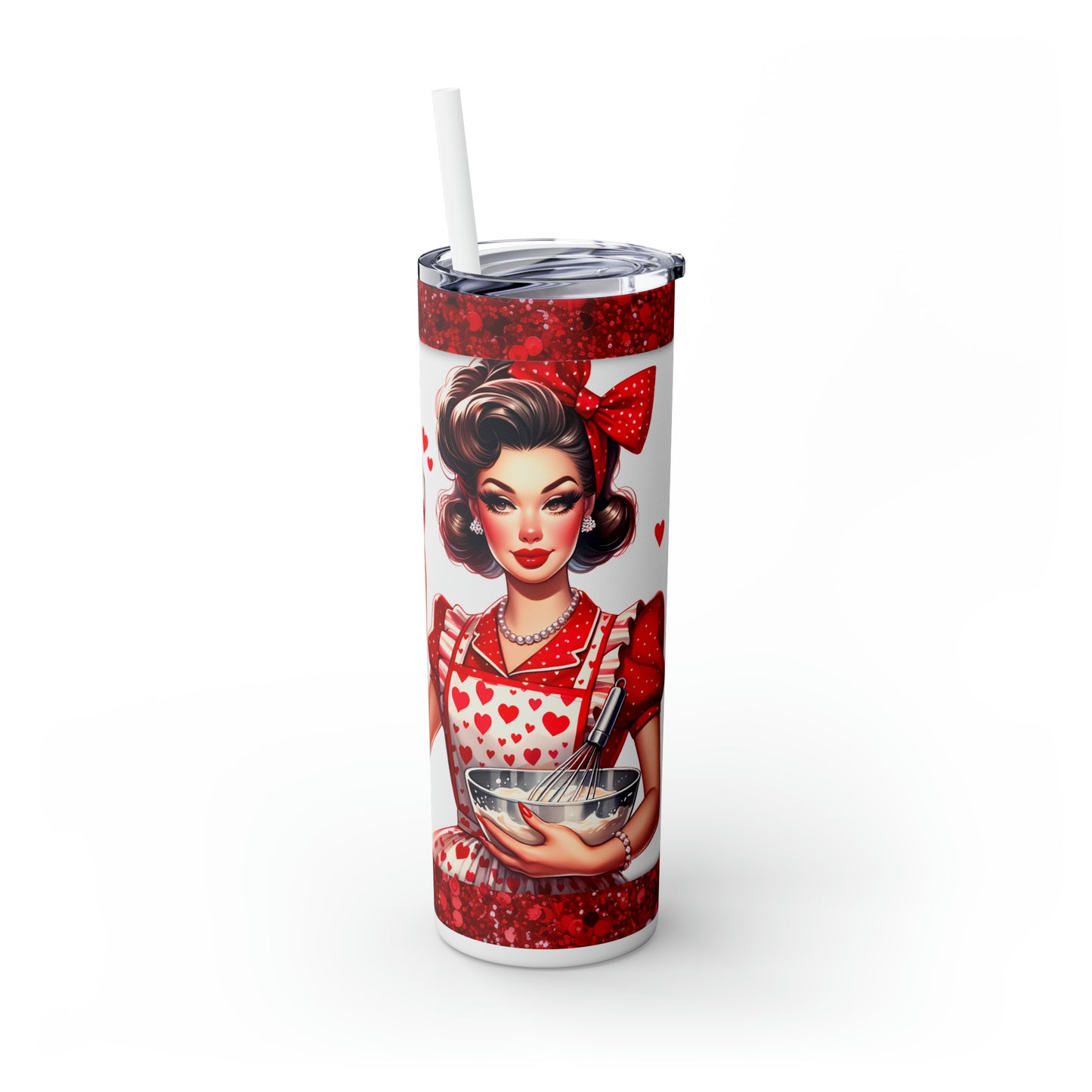 Skinny Tumbler with Straw, 20oz, Retro, Quote, Your Opinion Isn't In the Recipe