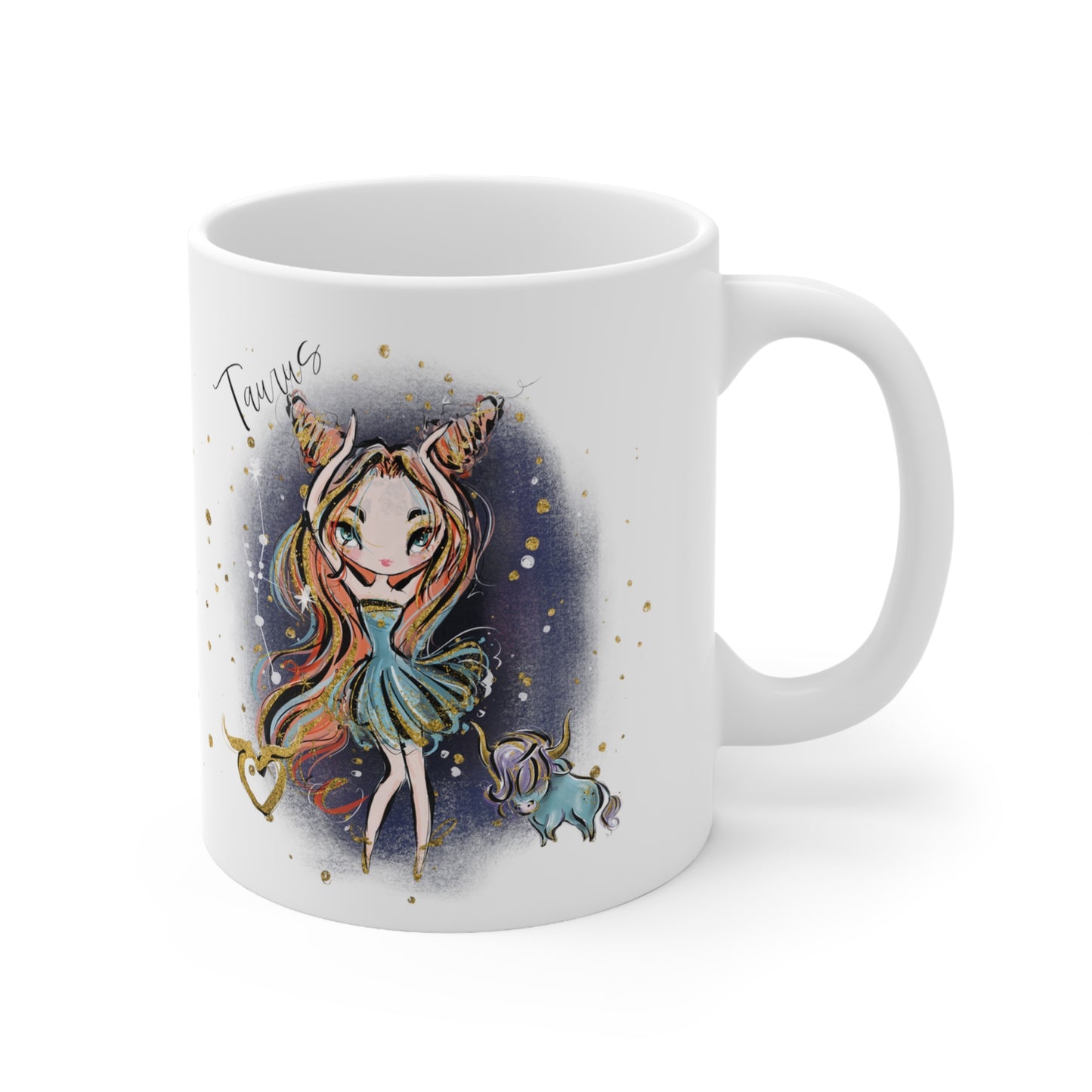 Personalised/Non Personalised Zodiac Sign, Taurus, Ceramic Mug 11oz