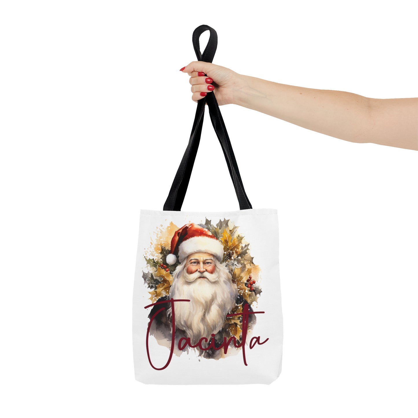 Santa wreath Personalised Tote Bag, Christmas bag, Christmas Tote Bag, Personalised/Non-Personalised