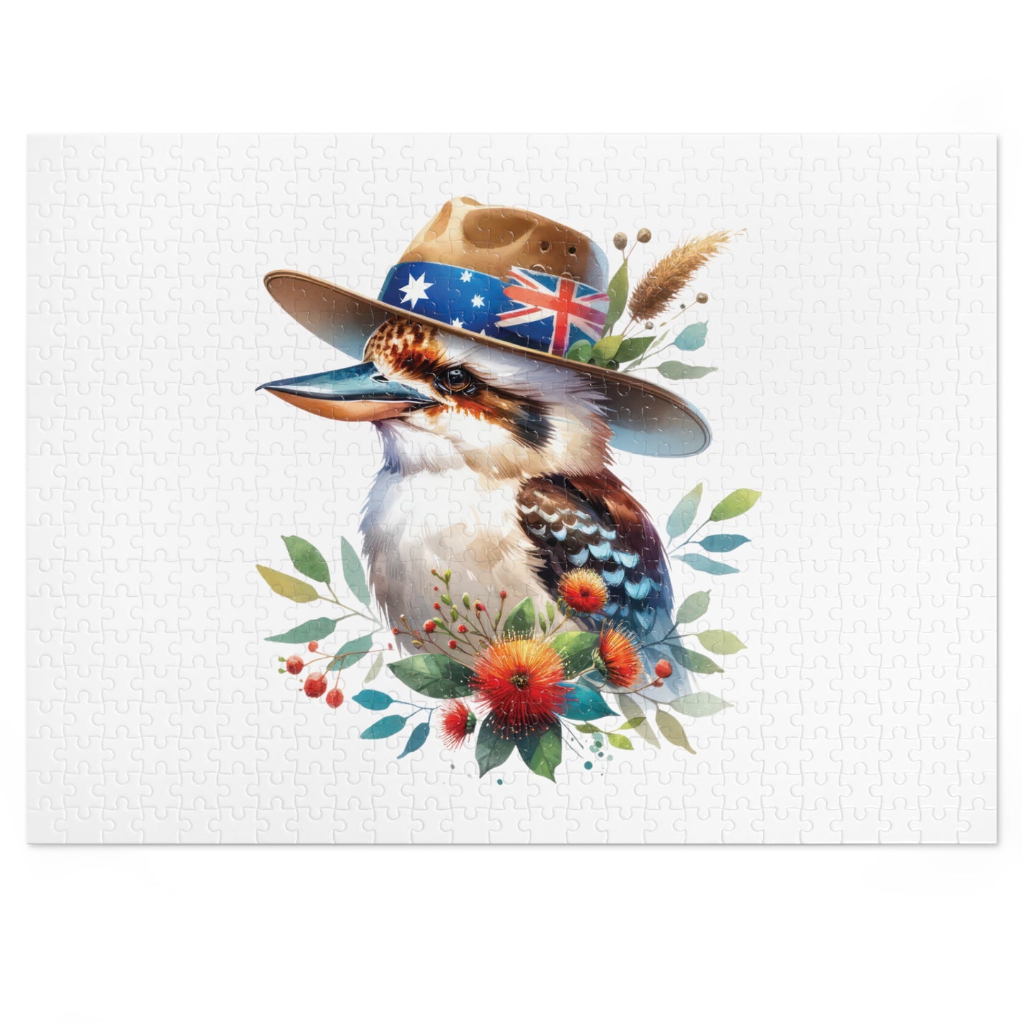 Jigsaw Puzzle in Tin, Australian Animals, Kookaburra, Personalised/Non-Personalised, awd-1338 (30, 110, 252, 500,1000-Piece)