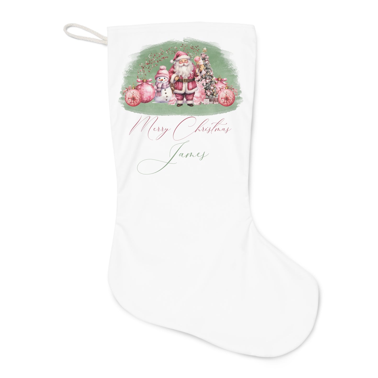 Personalised Santa Stocking, Sage Christmas Santa