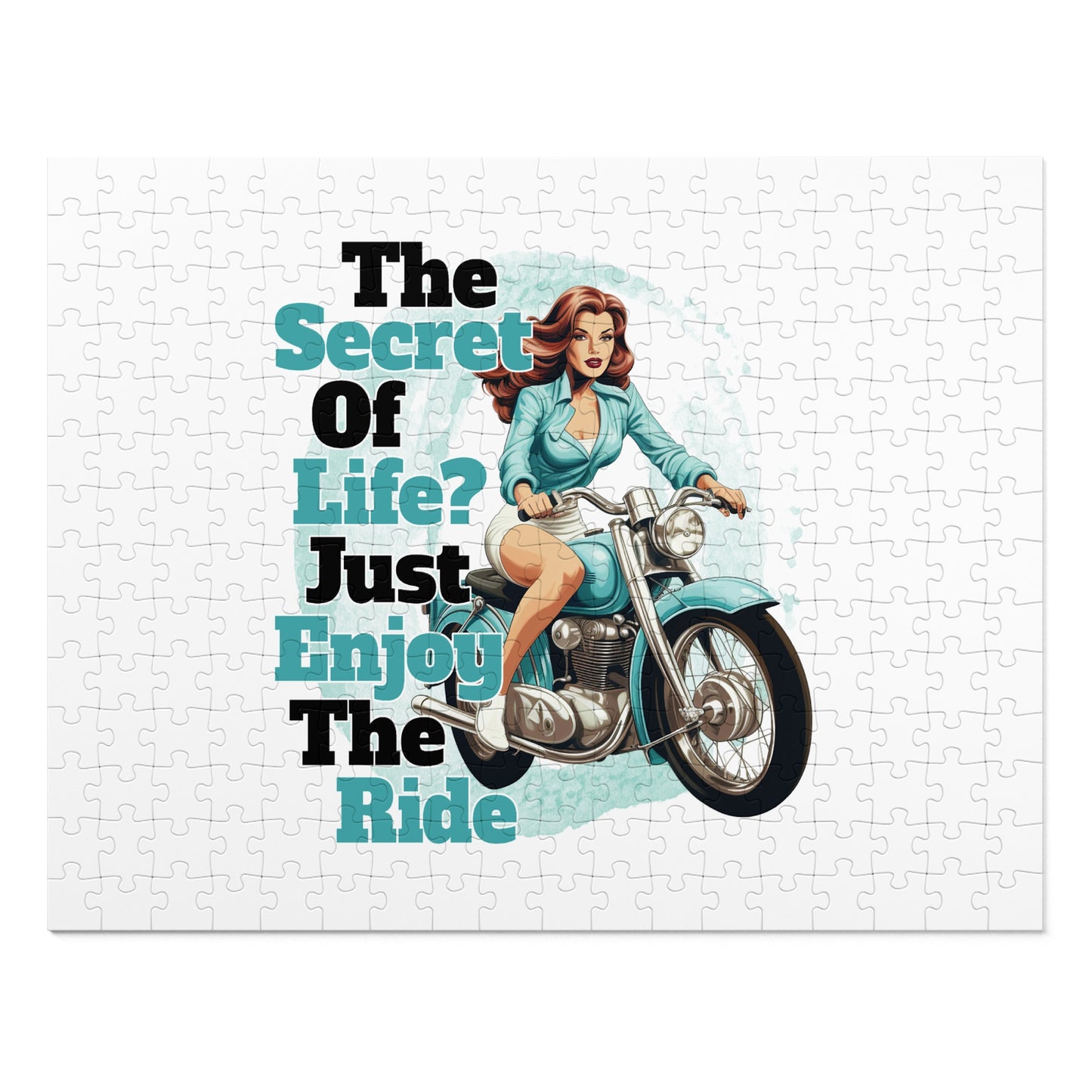 Jigsaw Puzzle, Motorbike, The Secret of Life Just enjoy the Ride, Personalised/Non-Personalised (30, 110, 252, 500,1000-Piece)