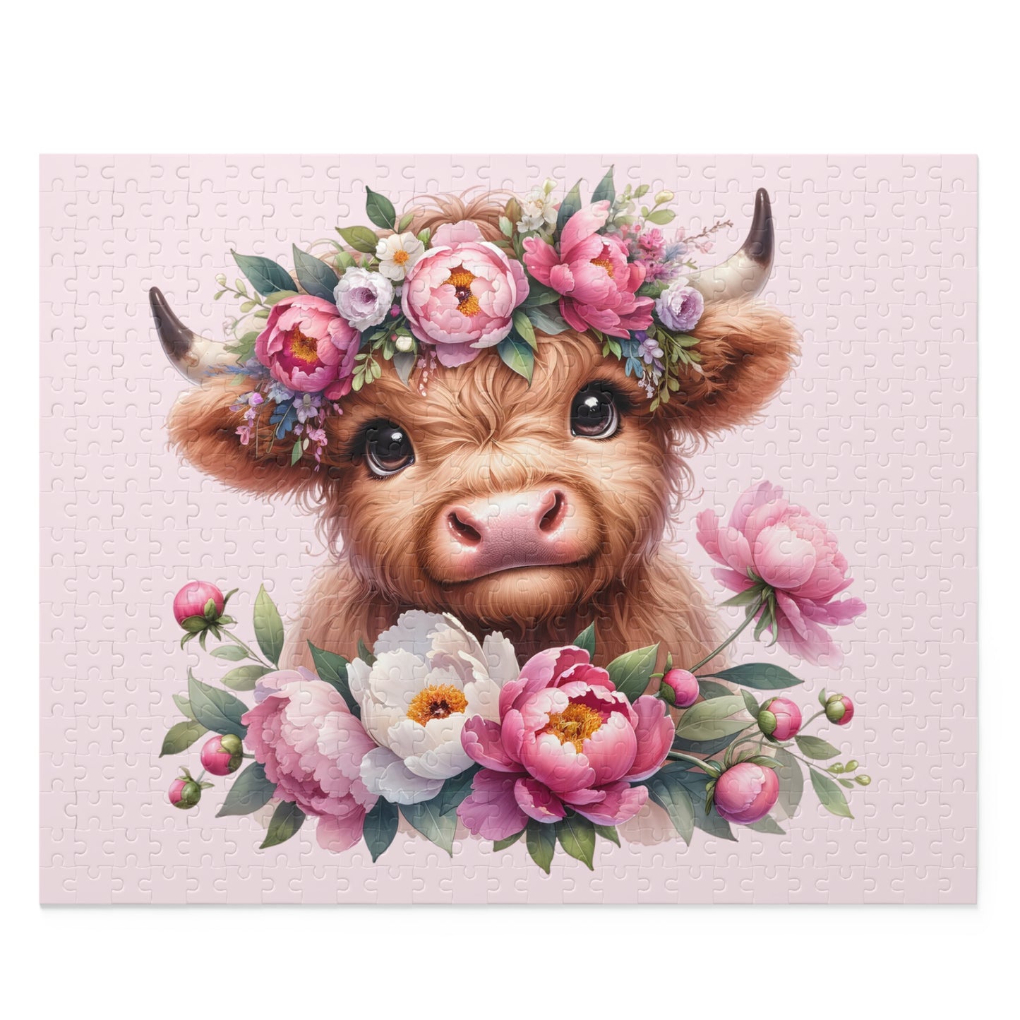 Personalised/Non-Personalised Puzzle, Highland Cow (120, 252, 500-Piece)