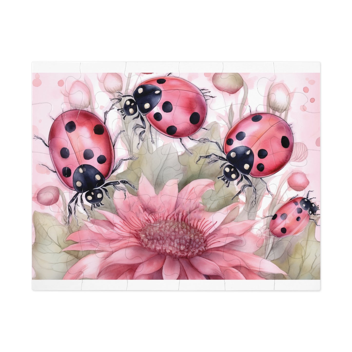 Jigsaw Puzzle, Floral, Ladybirds, Personalised/Non-Personalised (30, 110, 252, 500,1000-Piece)