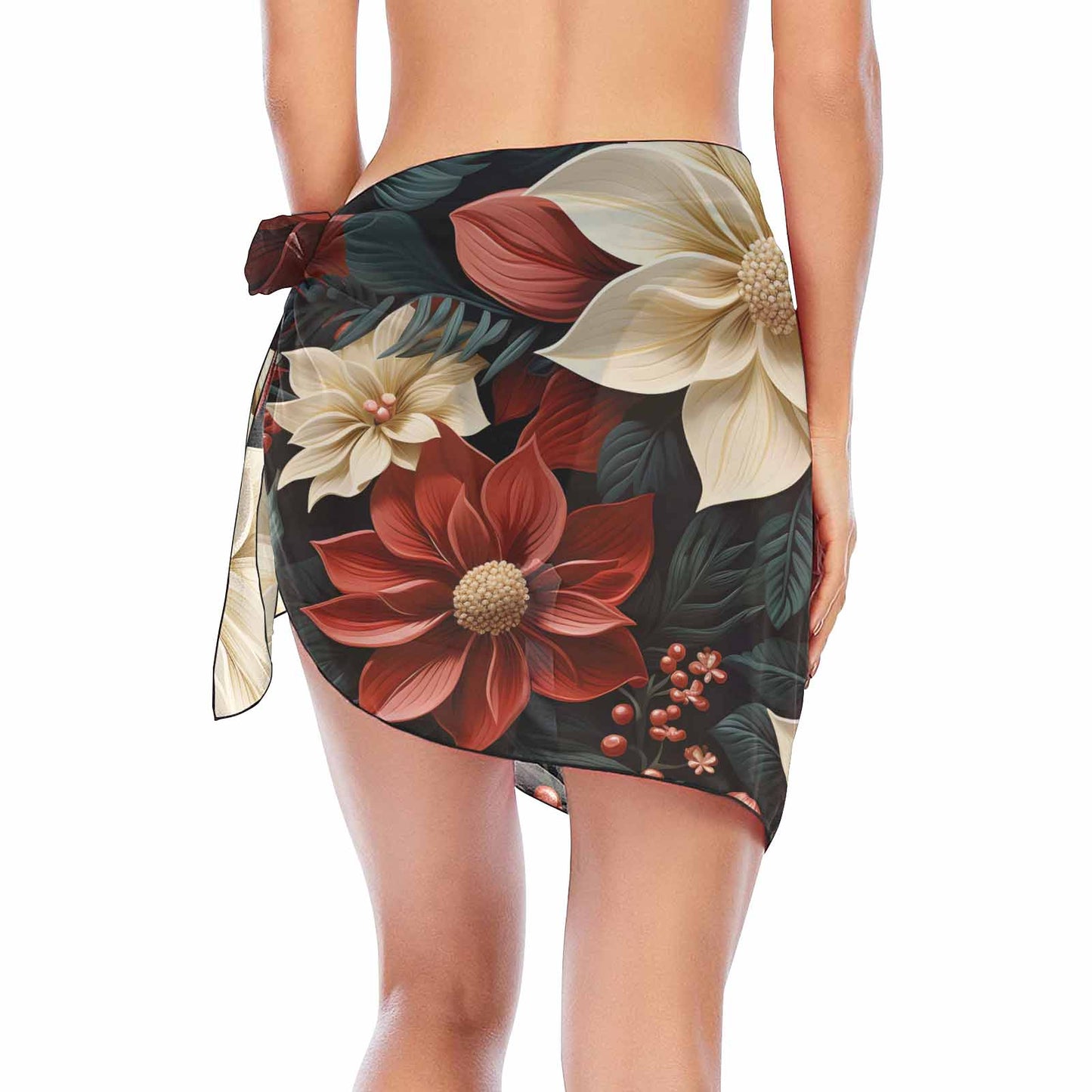 Christmas Poinsettia 50  Women's Beach Sarong Wrap