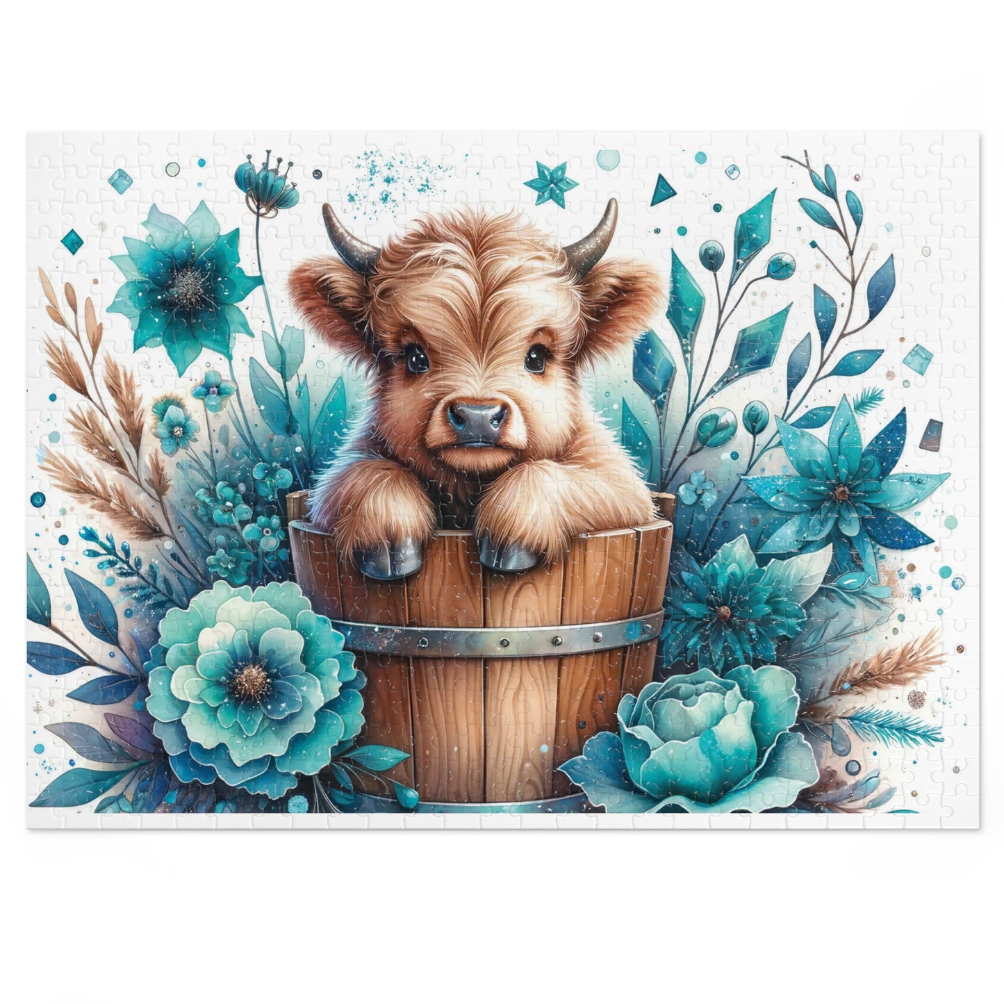 Jigsaw Puzzle, Highland Cow, Personalised/Non-Personalised (30, 110, 252, 500,1000-Piece)