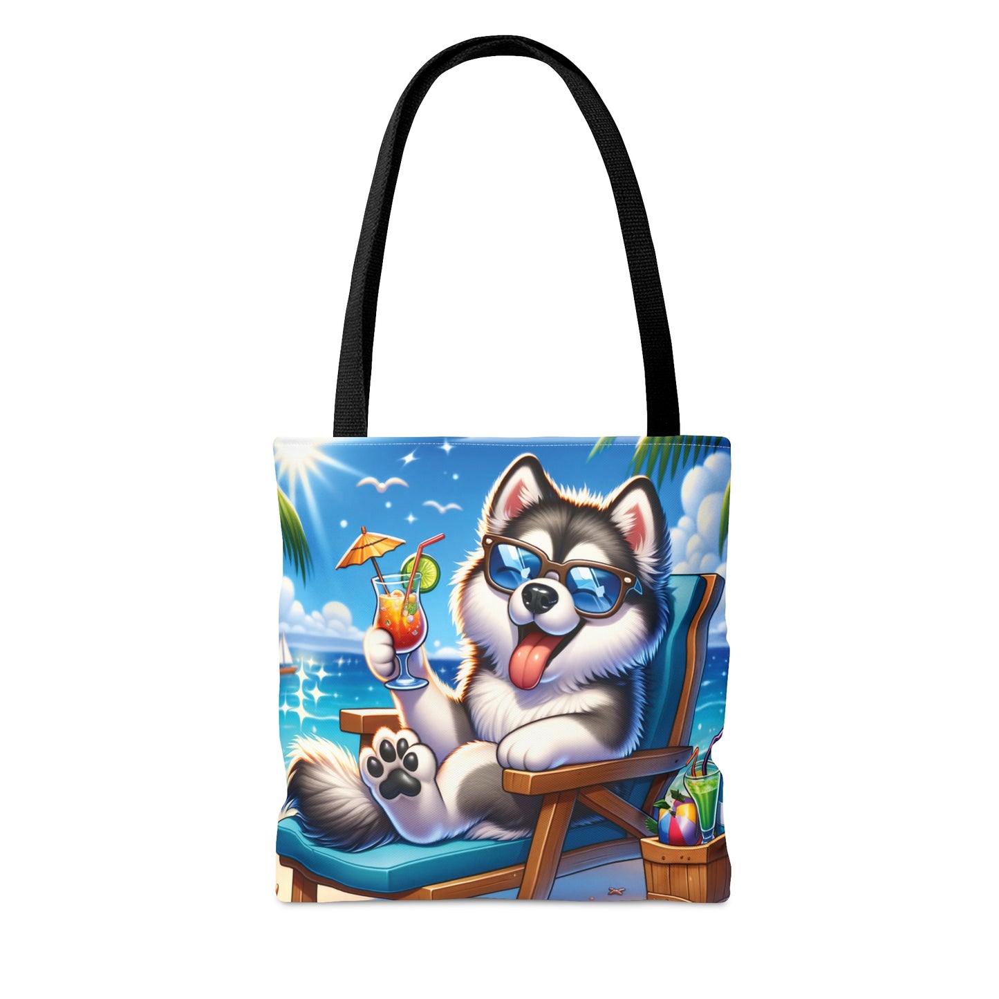 Tote Bag, Dog on Beach, Alaskan Malamute, Tote bag, awd-1116