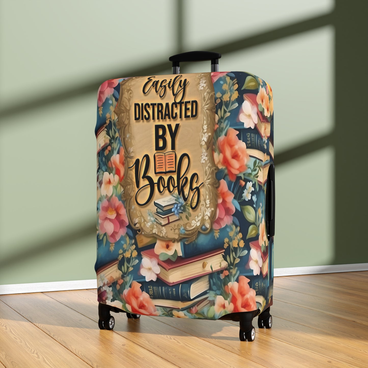 Luggage Cover, Easily distracted by Books, awd-1735