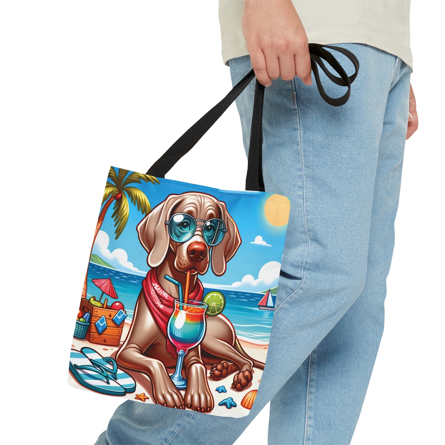 Tote Bag, Dog on Beach, Weimaraner, Tote bag,  awd-1250