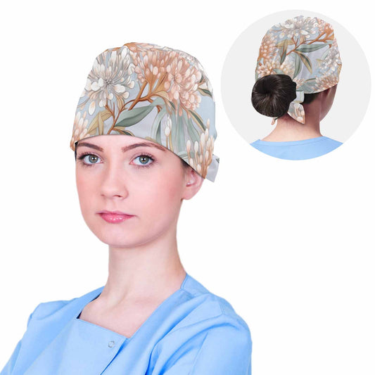 Nurse Scrub Cap Australian Floral 9  Scrub Cap