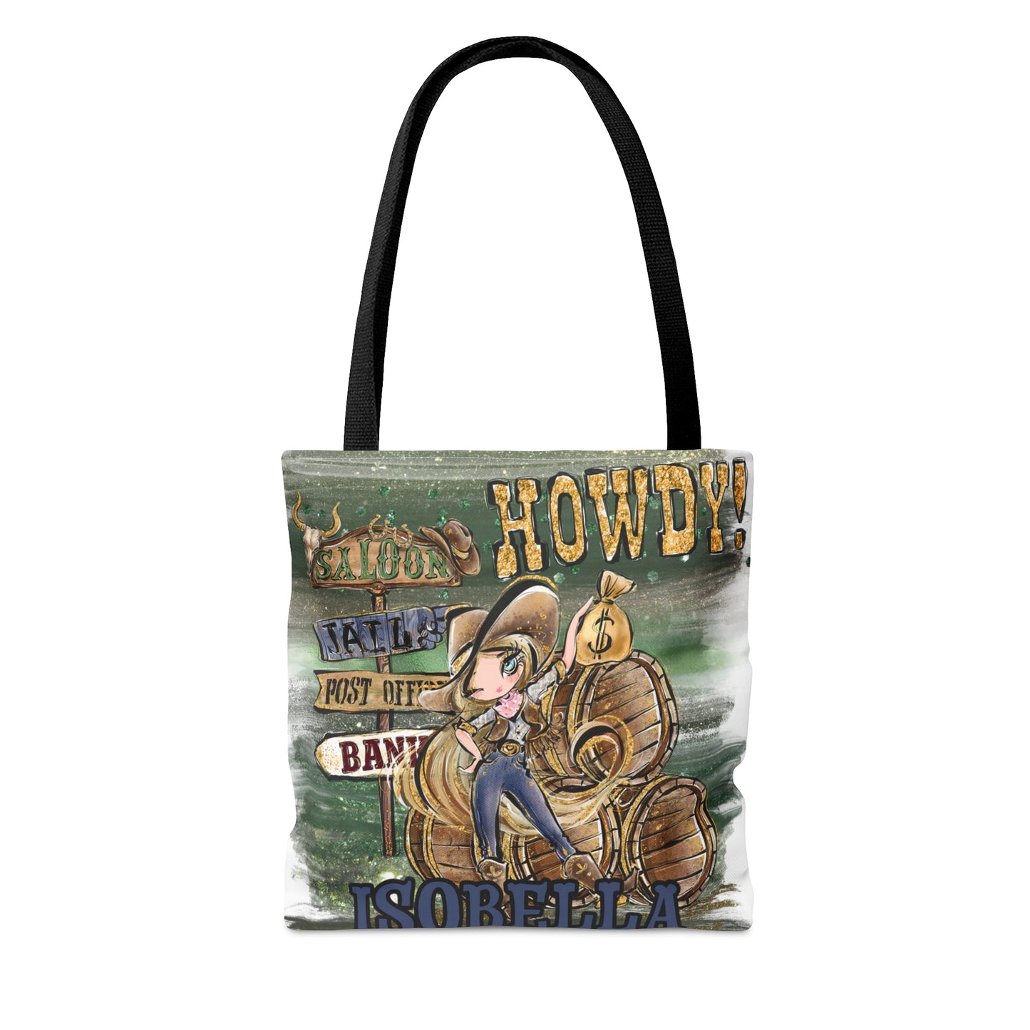 Personalised Tote Bag, Howdy, Blonde Hair Blue Eyes, Tote bag