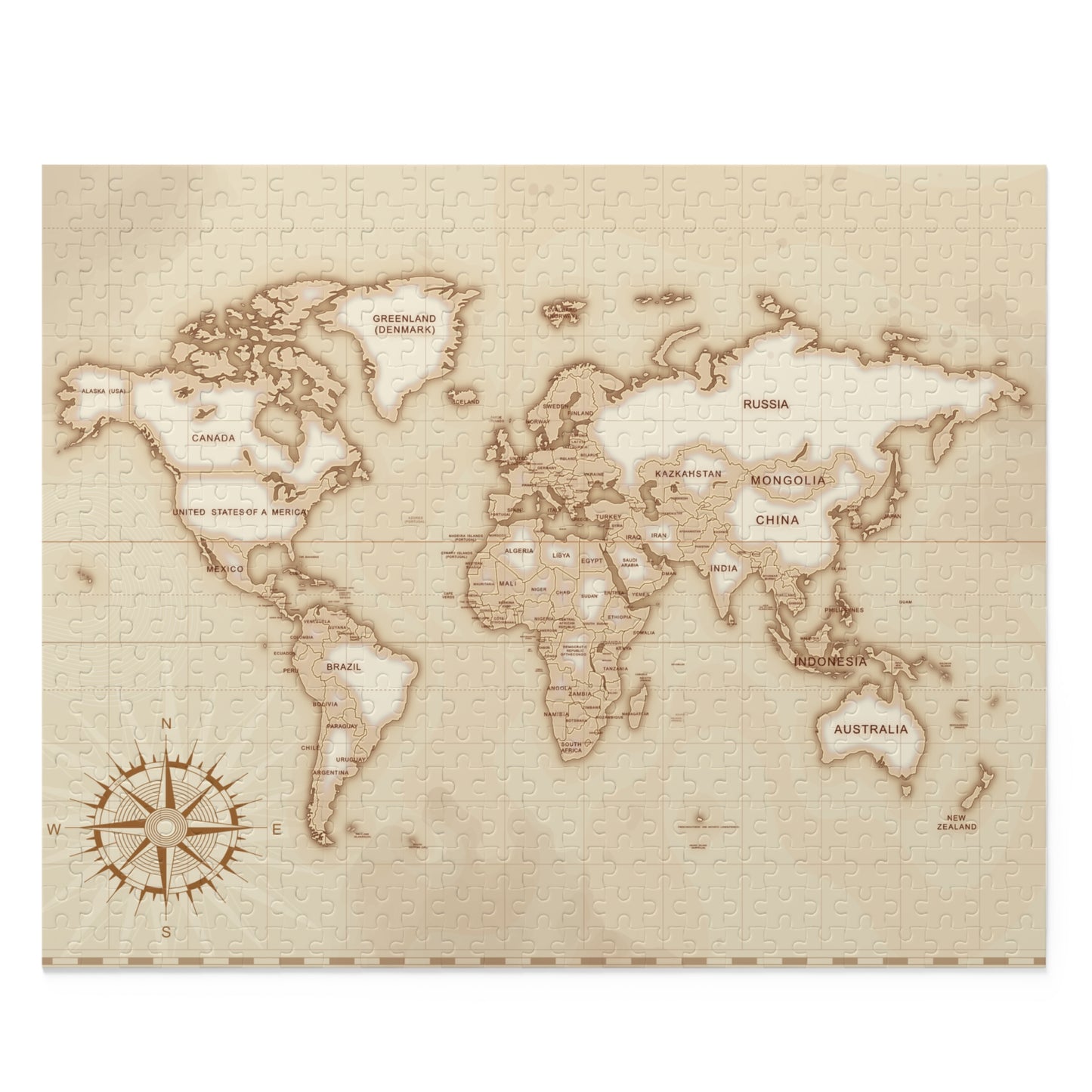 Personalised/Non-Personalised Puzzle, World Map (120, 252, 500-Piece)