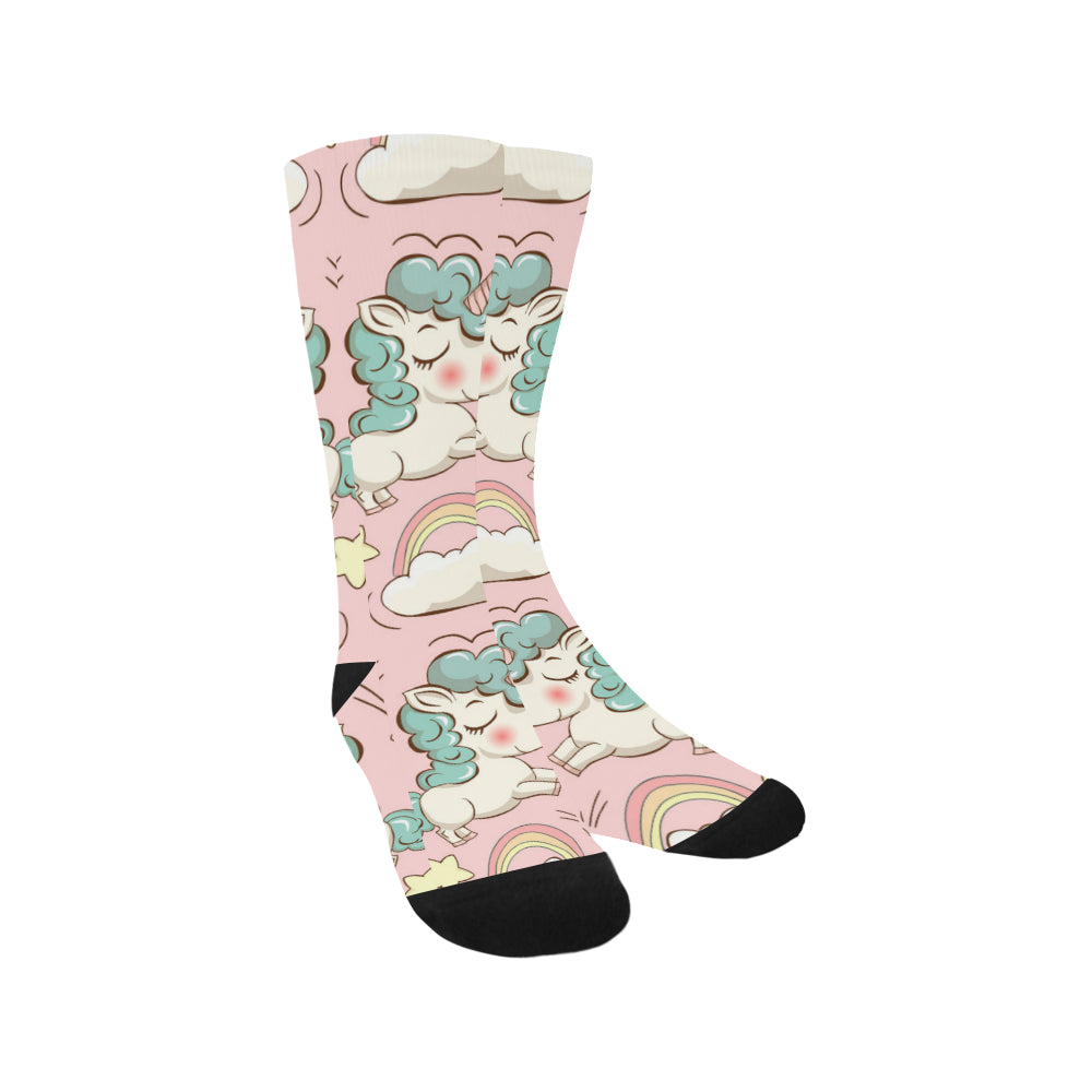 Vector pattern with cute unicorns Trouser Socks