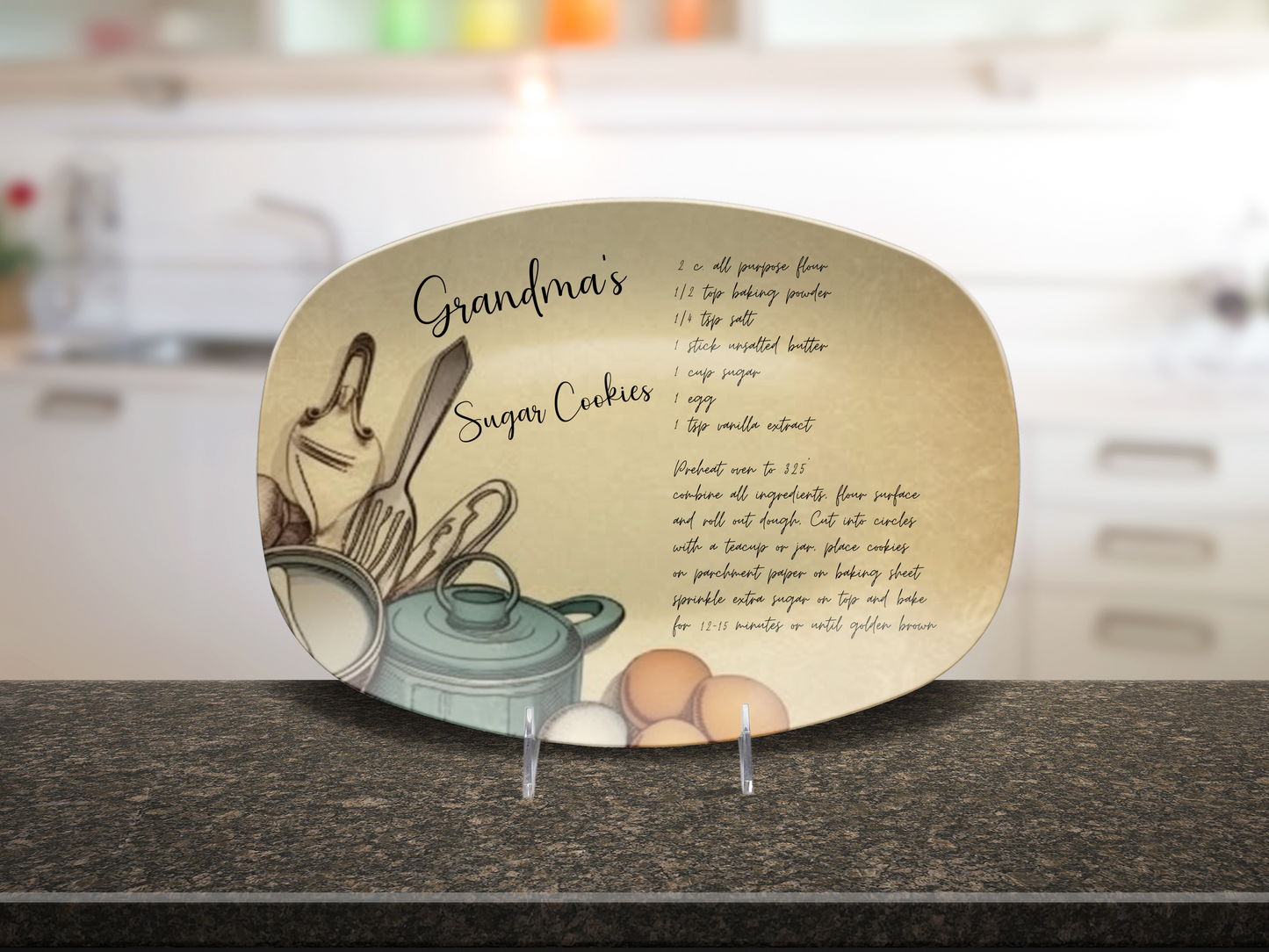 Handwritten Recipe Plate/Platter, Family Recipe Heirloom