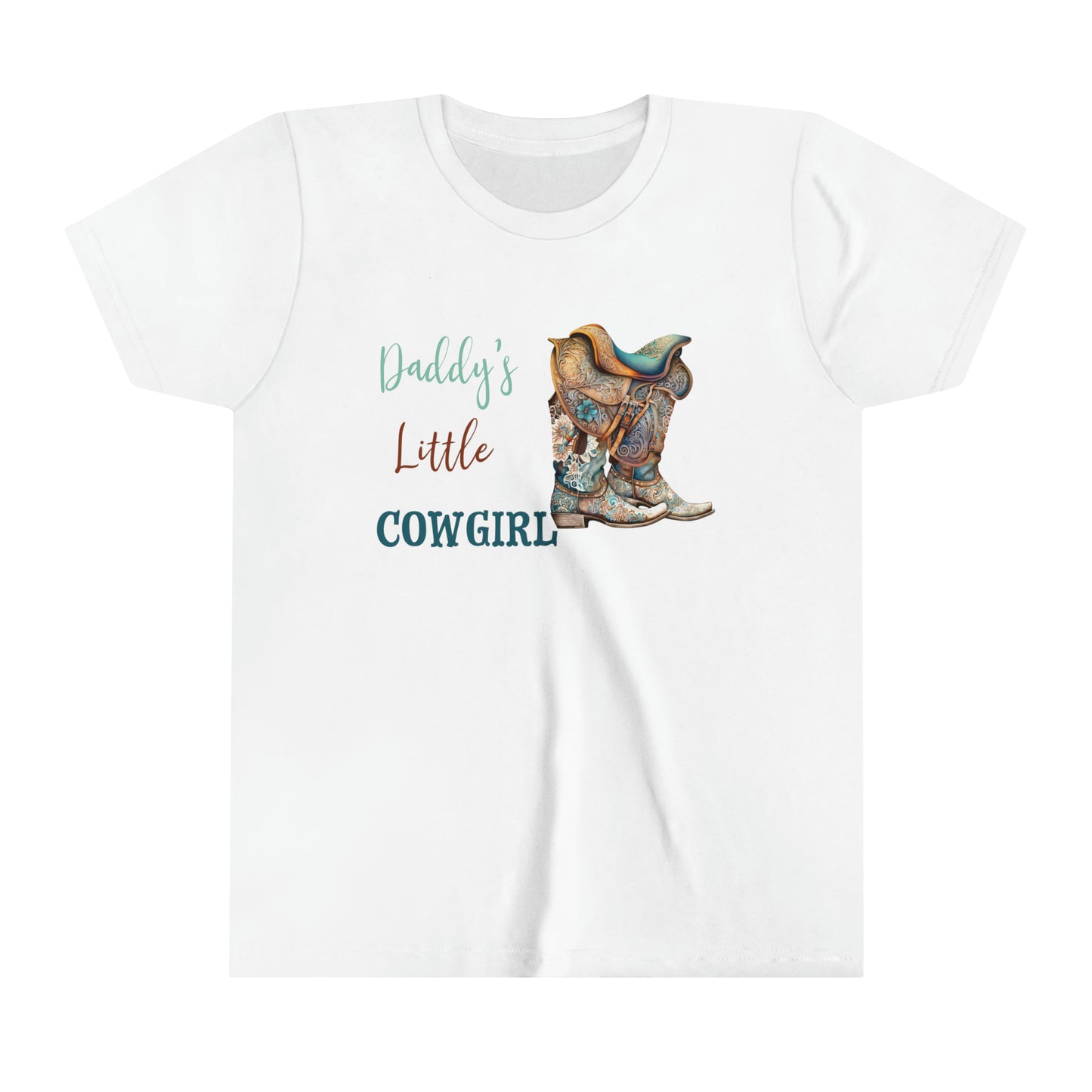 Youth Short Sleeve Tee, Daddy's Little Cowgirl, Cowboy Boots TShirt