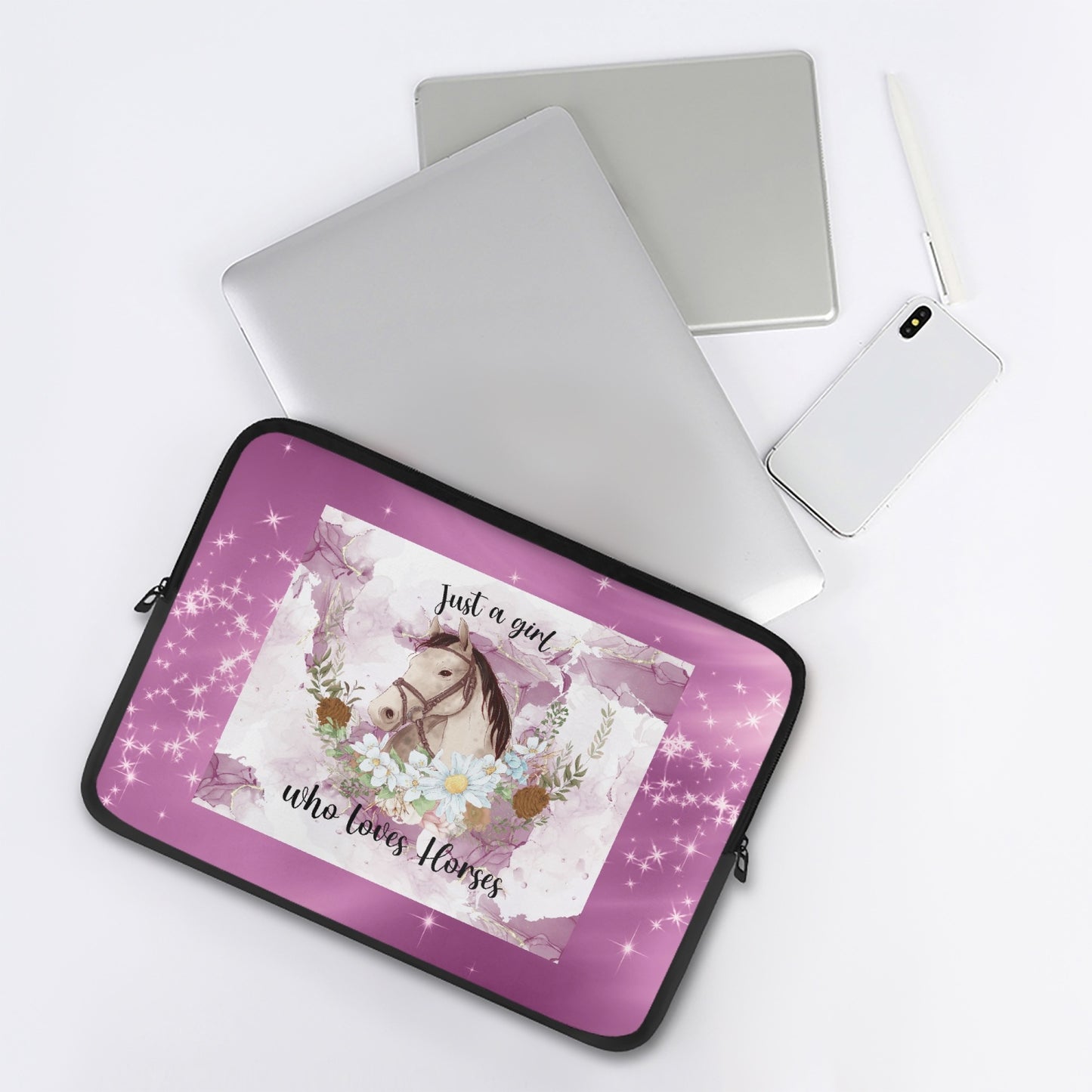 Laptop Sleeve - without handles - Just a Girl Who Loves Horses