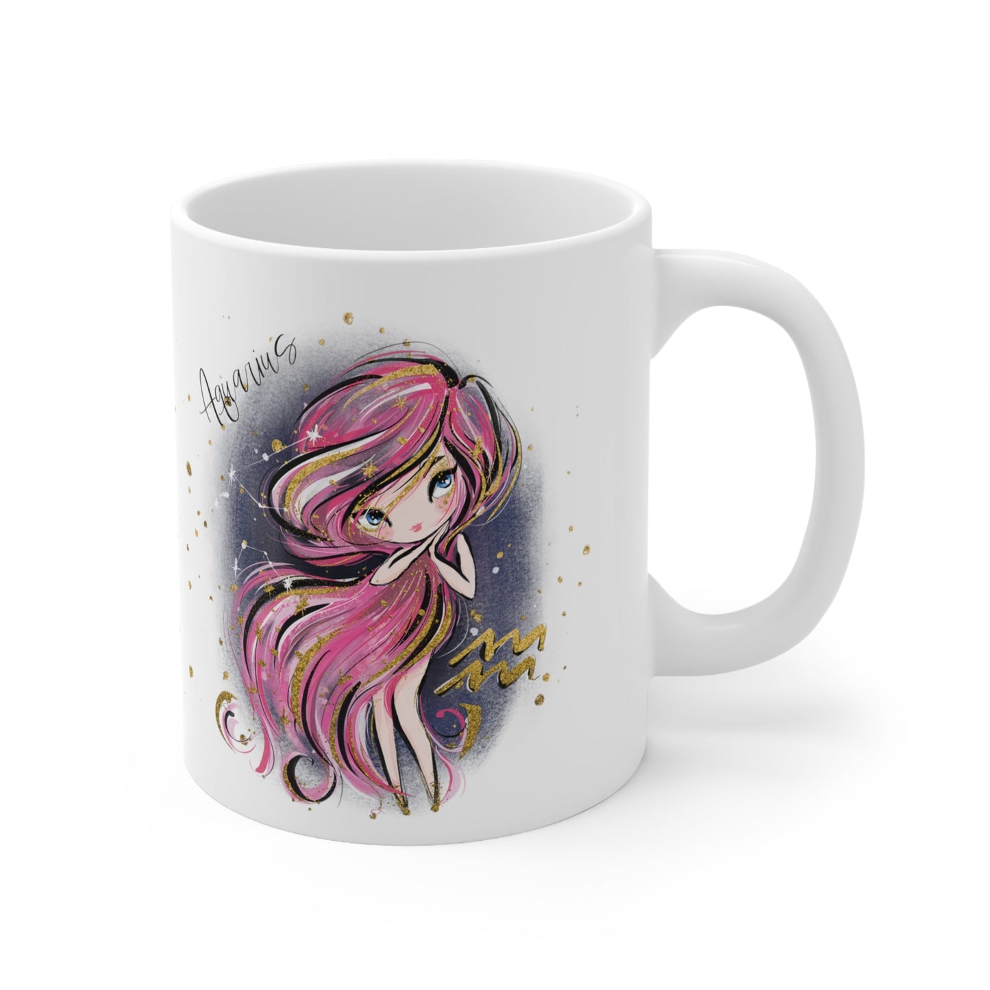 Zodiac Sign, Aquarius, Ceramic Mug 11oz - Personalised/Non Personalised